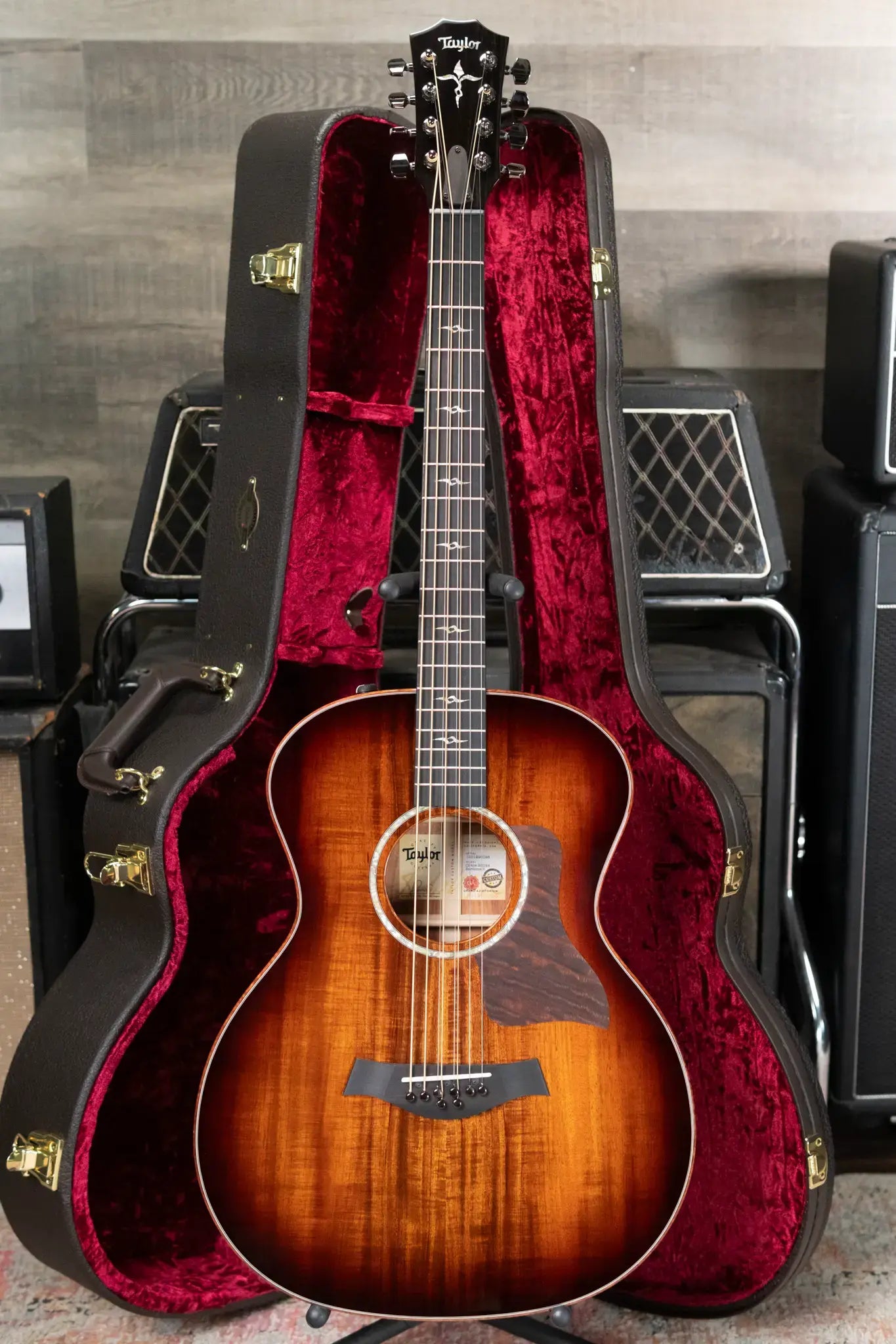 Taylor Custom Shop C24e Grand Auditorium Baritone-8 8-String Acoustic/Electric Guitar - Figured Blackwood with Hardshell Case