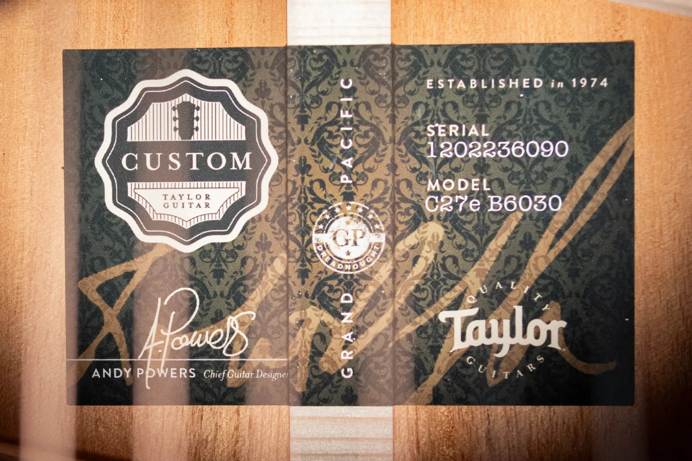 Taylor Custom Shop C27e B6030 2026 Catch Custom #30 Grand Pacific Acoustic/Electric Guitar - Mahogany with Hardshell Case