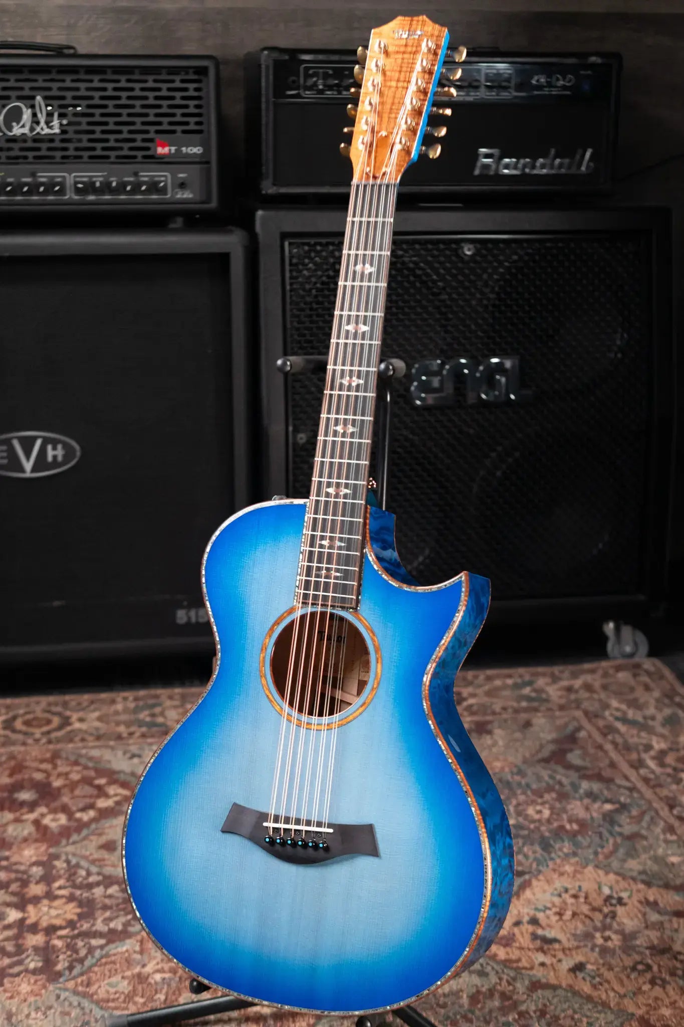 Taylor Custom Shop C52ce 12-Fret NAMM B5001 12-String Grand Concert Acoustic/Electric Guitar - Quilt Maple/Lutz with Hardshell Case