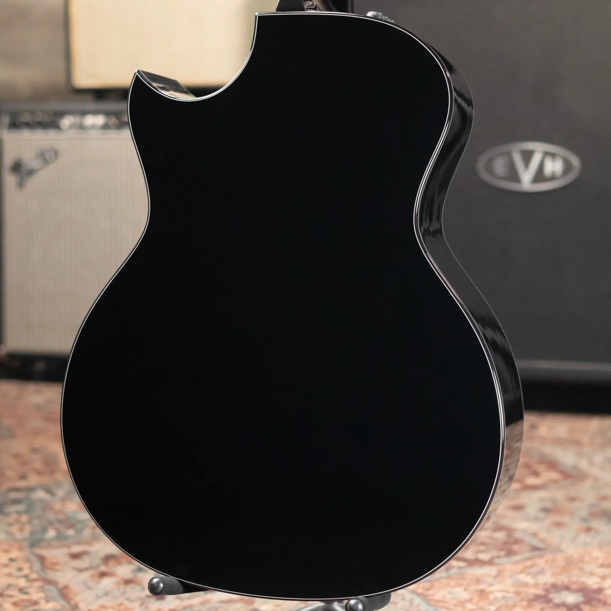 Taylor Custom Shop Grand Auditorium Acoustic/Electric Guitar - Hot Rod Black with Hardshell Case - Factory Demo