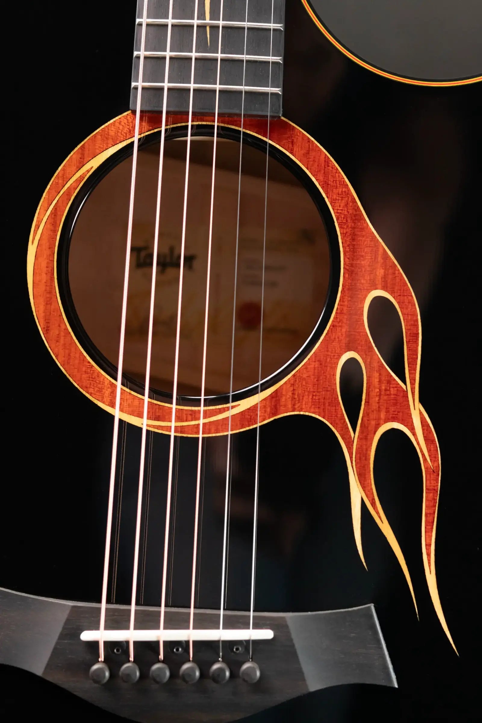 Taylor Custom Shop Grand Auditorium Acoustic/Electric Guitar - Hot Rod Black with Hardshell Case - Factory Demo