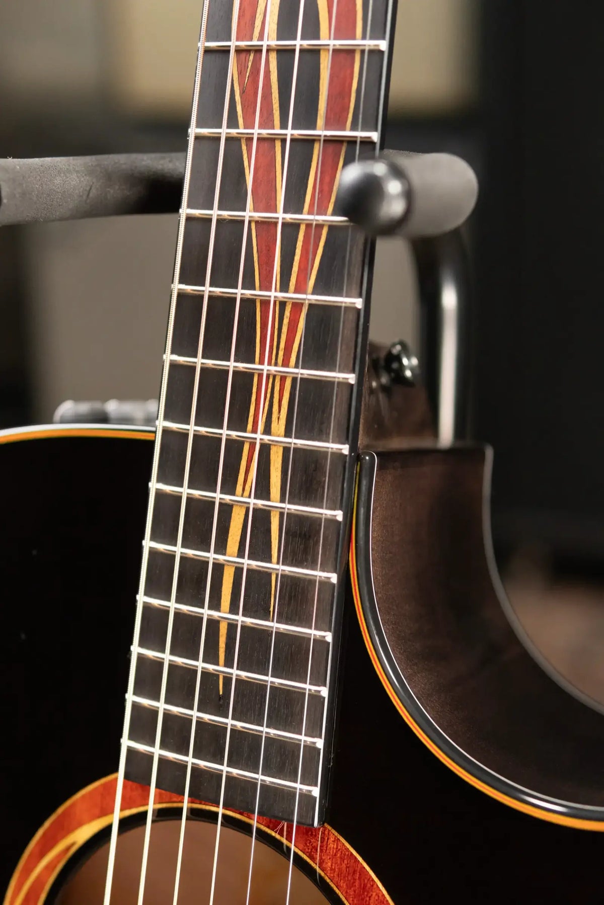 Taylor Custom Shop Grand Auditorium Acoustic/Electric Guitar - Hot Rod Black with Hardshell Case