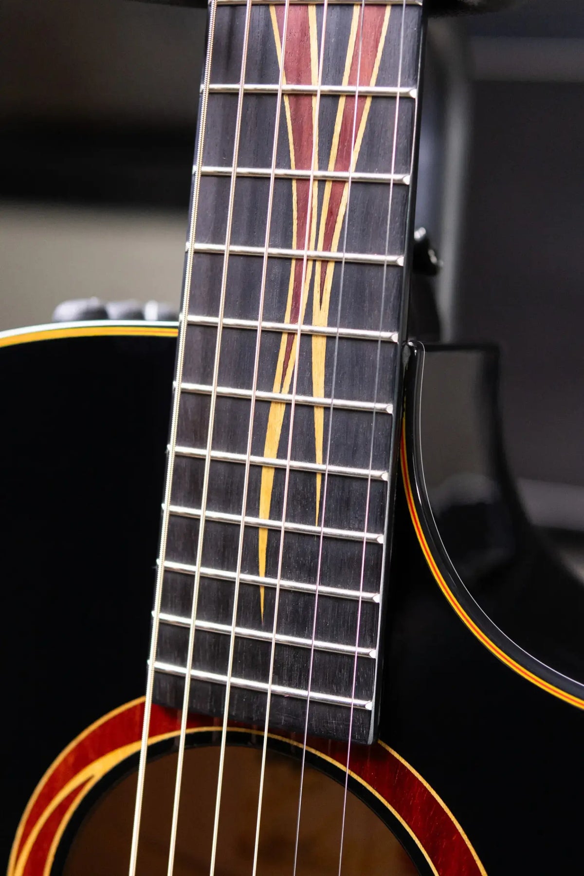 Taylor Custom Shop Grand Auditorium Acoustic/Electric Guitar - Hot Rod Black with Hardshell Case