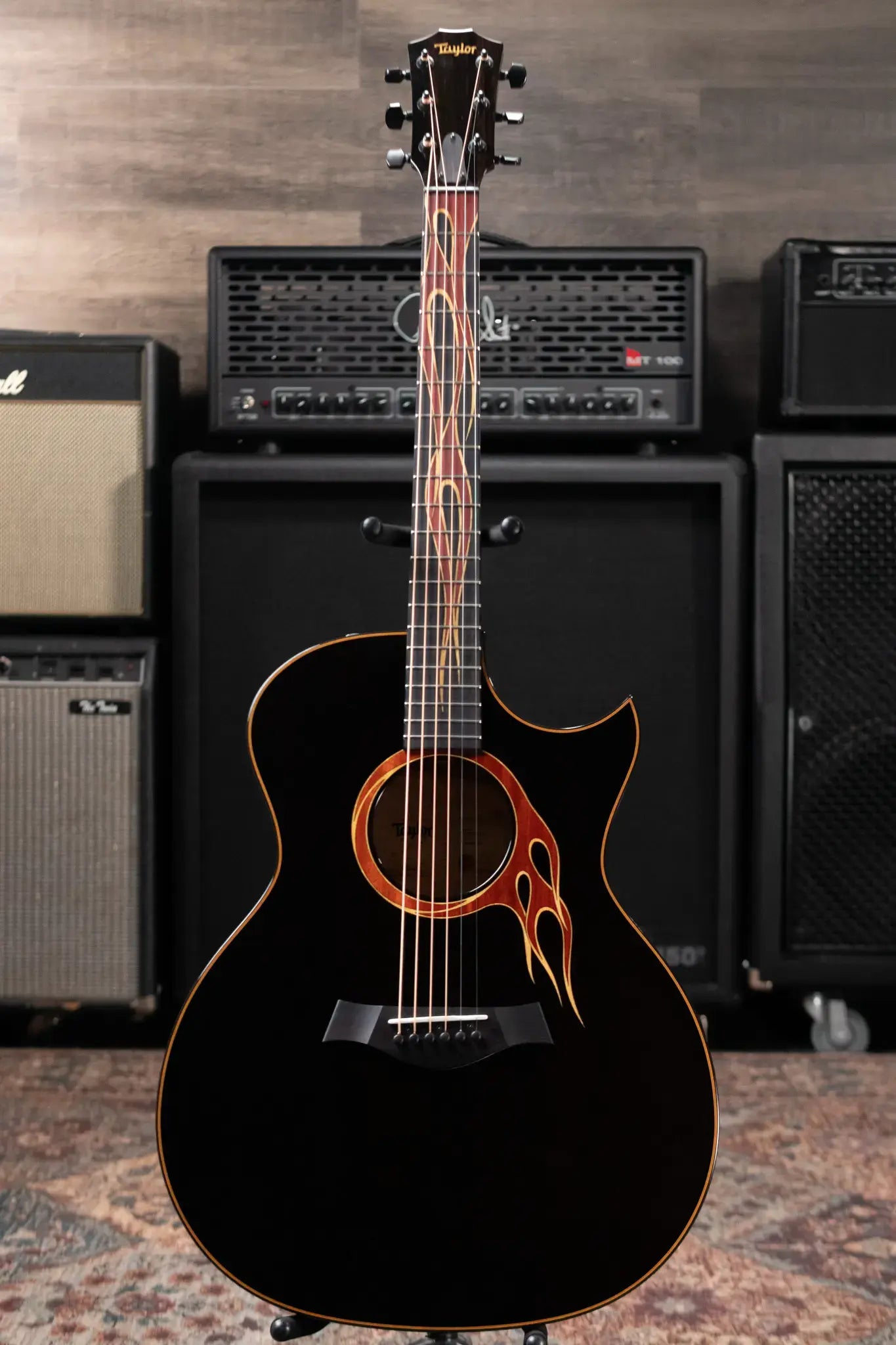 Taylor Custom Shop Grand Auditorium Acoustic/Electric Guitar - Hot Rod Charcoal with Hardshell Case