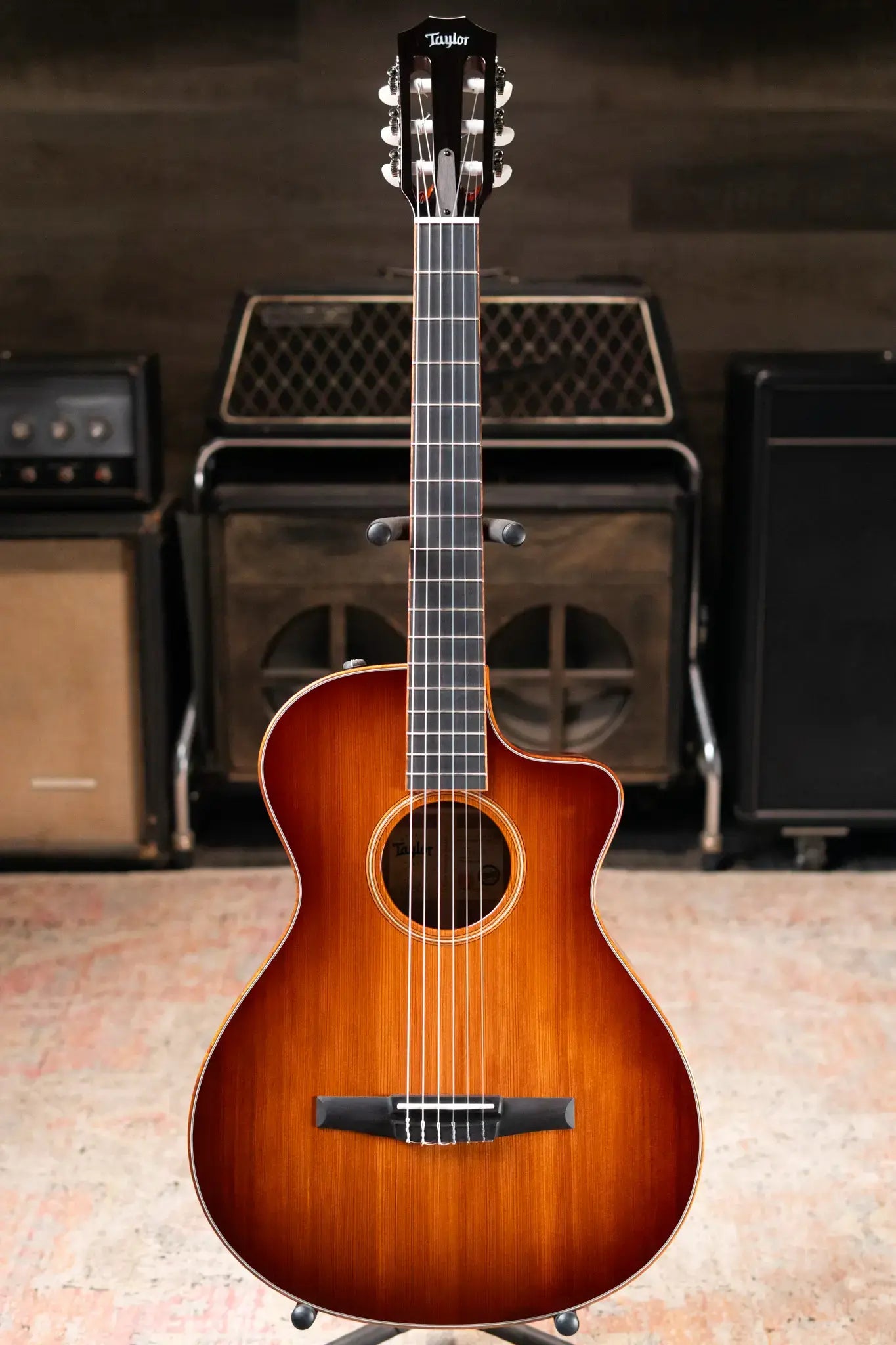 Taylor Custom Grand Concert Nylon #12941 Sinker Redwood/Figured Ironbark Acoustic/Electric Guitar with Hardshell Case