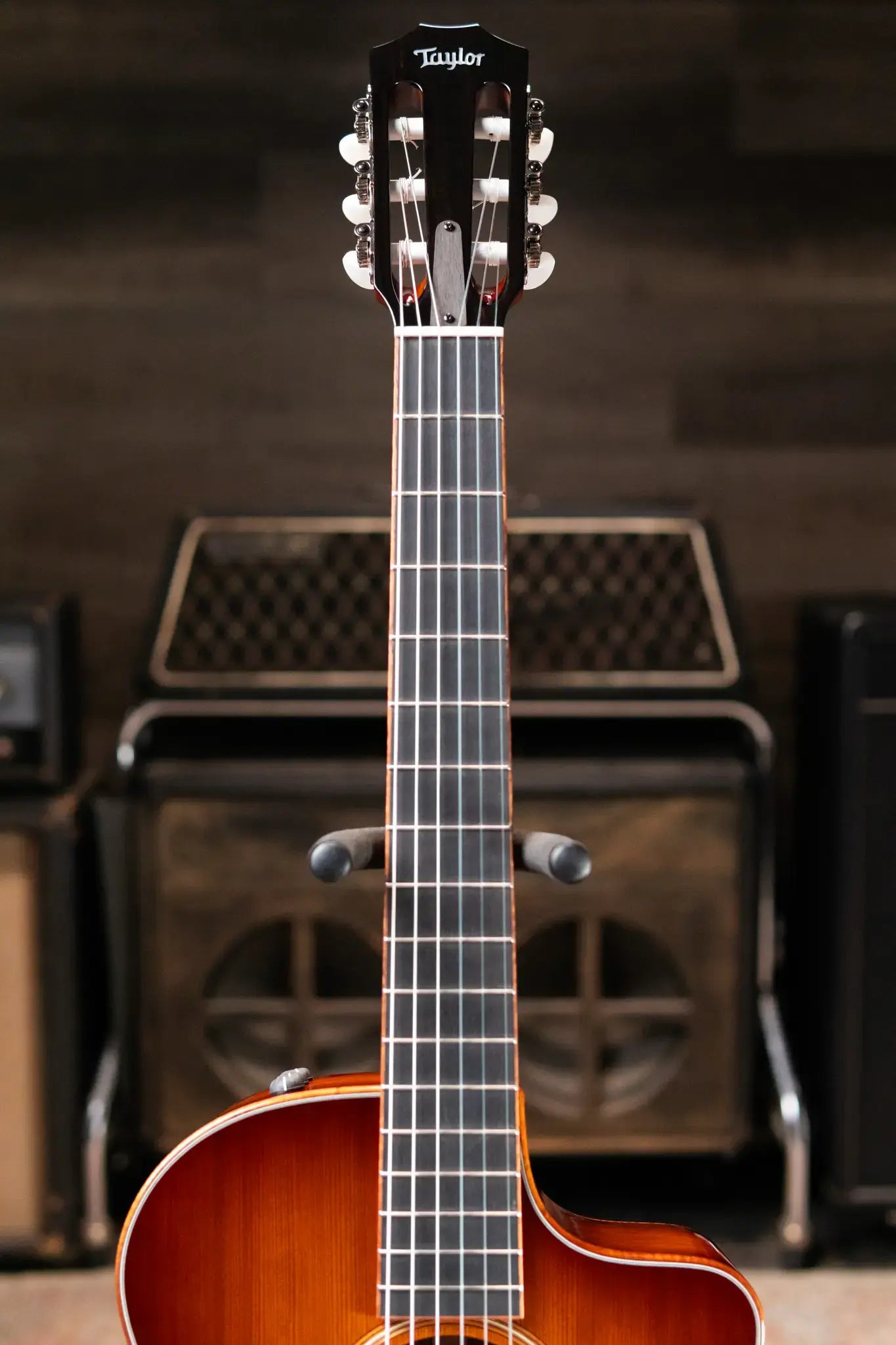 Taylor Custom Grand Concert Nylon #12941 Sinker Redwood/Figured Ironbark Acoustic/Electric Guitar with Hardshell Case