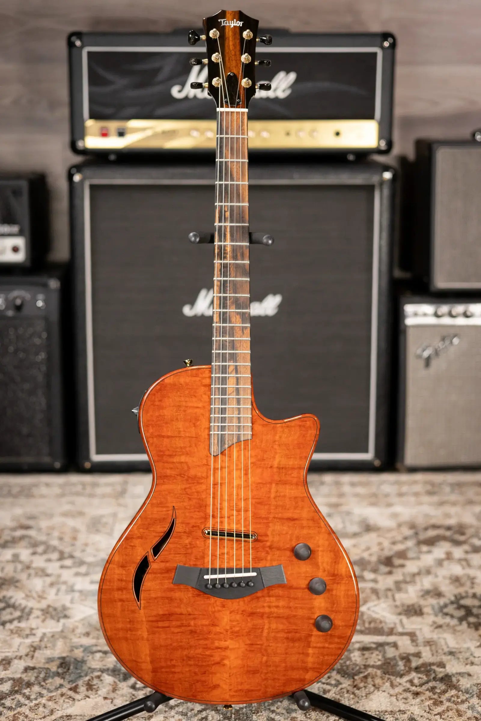 Taylor Custom Shop T5z Custom #C0960 Figured Ironbark/Shamel Ash Hollow Body Electric Guitar with Hardshell Case