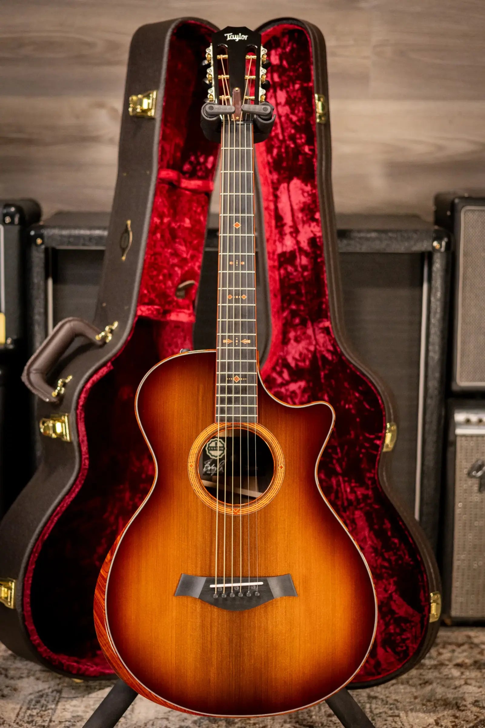 Taylor Custom Shop #13198 12-Fret Grand Concert Acoustic/Electric Guitar - Brazilian Rosewood/Sinker Redwood with Hardshell Case