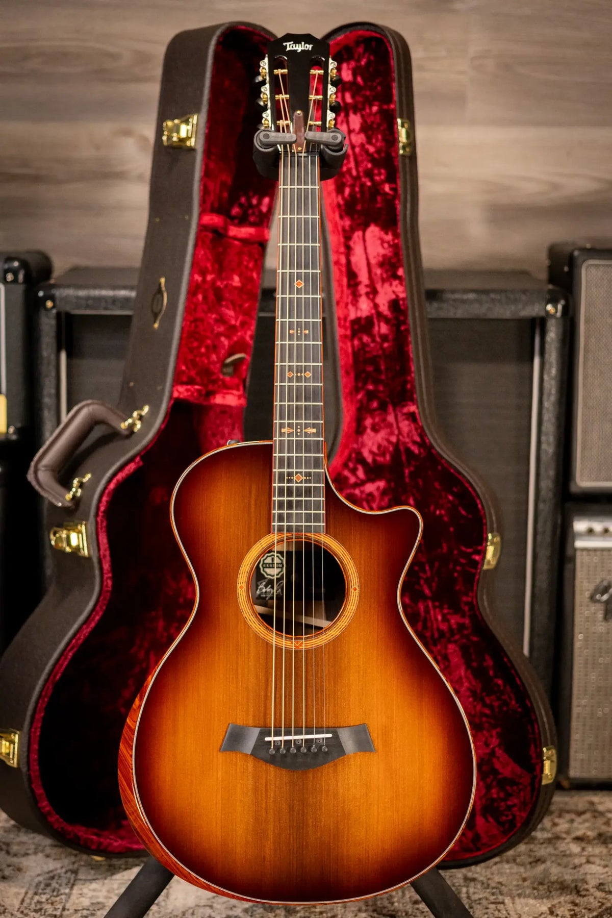 Taylor Custom Shop #13198 12-Fret Grand Concert Acoustic/Electric Guitar - Brazilian Rosewood/Sinker Redwood with Hardshell Case