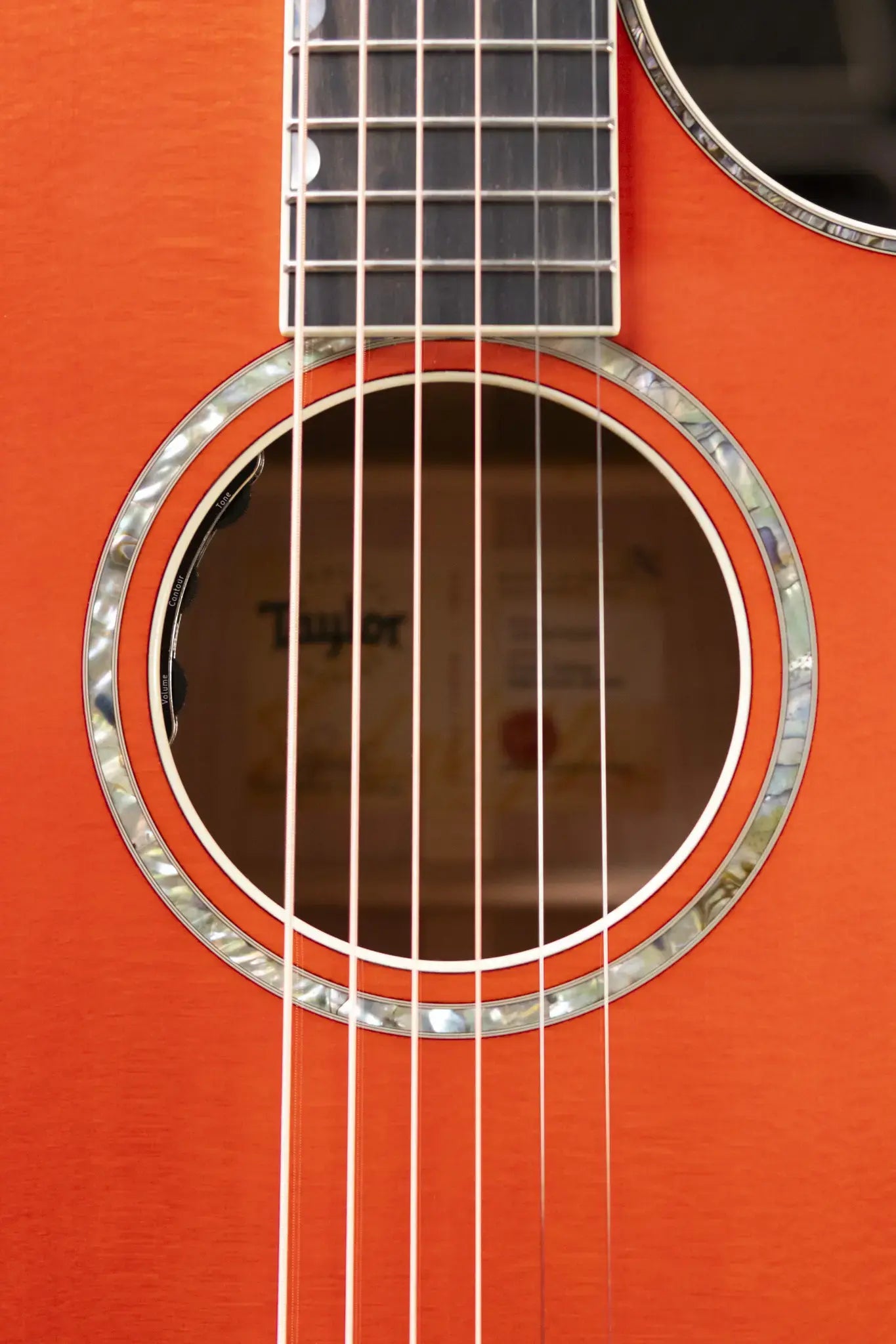 Taylor Doyle Dykes Signature Model Grand Auditorium Acoustic/Electric Guitar - Translucent Orange with Aerocase