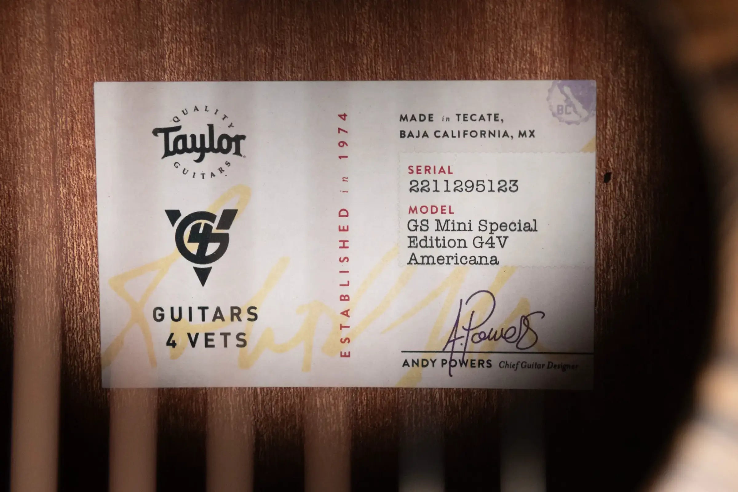 Taylor GS Mini Special Edition Guitars 4 Vets Americana Acoustic Guitar with Gig Bag