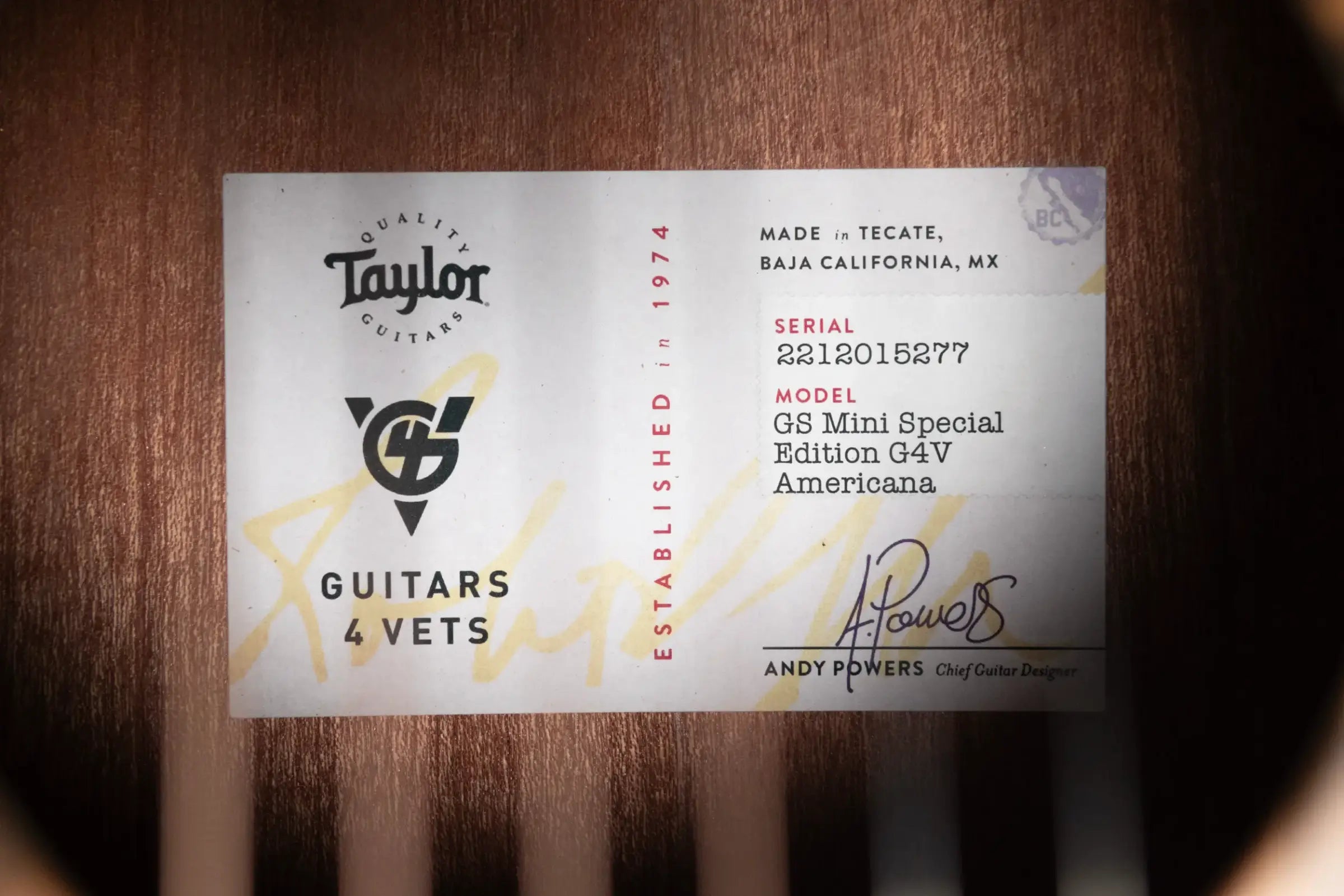 Taylor GS Mini Special Edition Guitars 4 Vets Americana Acoustic Guitar with Gig Bag