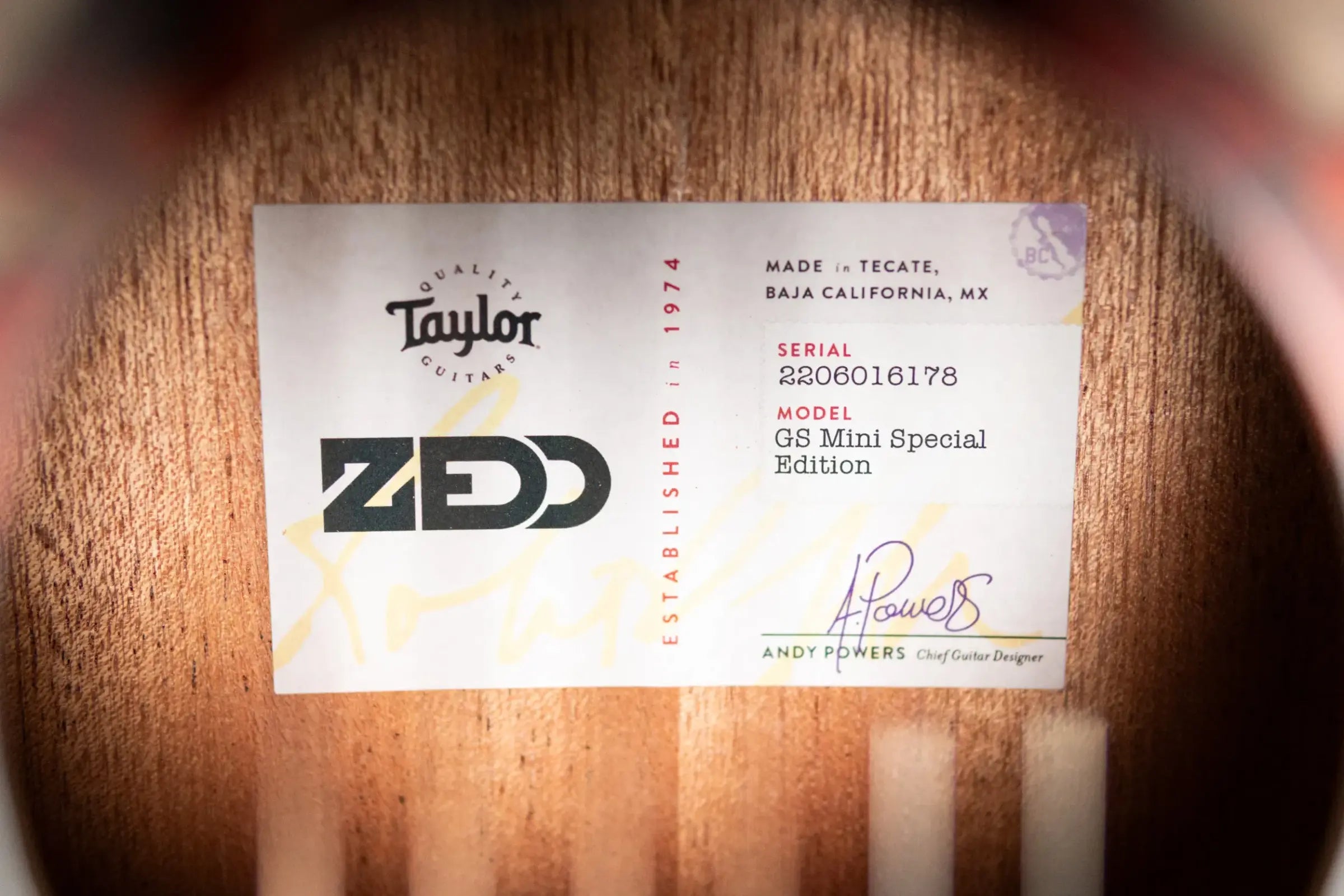 Taylor GS Mini Special Edition ZEDD Acoustic Guitar - Telos with GS Mini Bag
