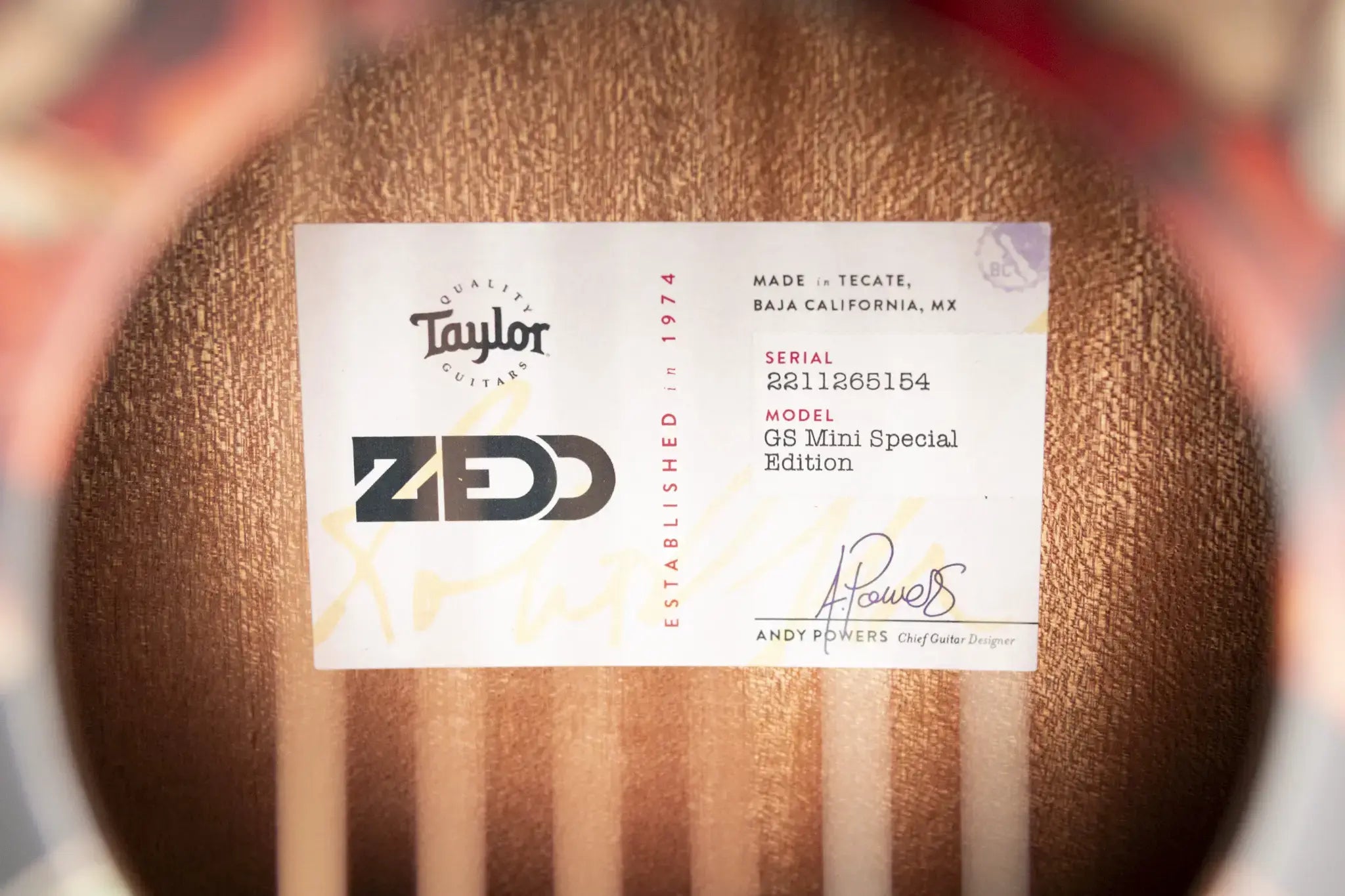 Taylor GS Mini Special Edition ZEDD Telos Acoustic Guitar with Gig Bag