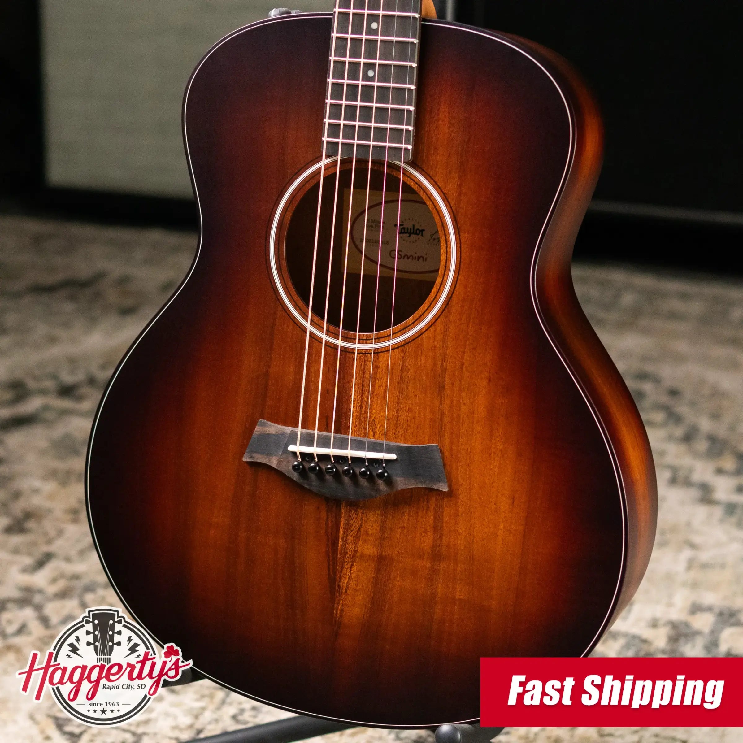 Taylor GS Mini-e Koa Plus Acoustic-Electric Guitar - Shaded Edgeburst with Aerocase