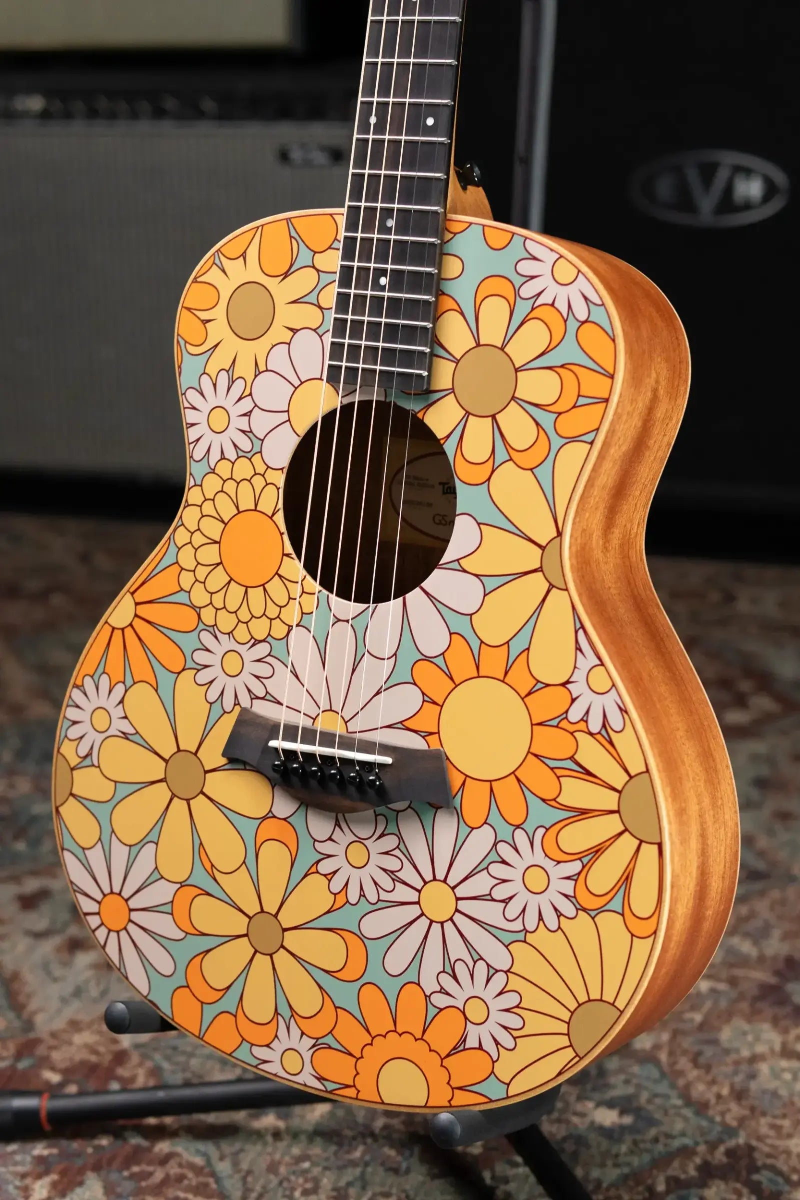 Taylor GS Mini-e Special Edition Acoustic/Electric Guitar - Blue Floral with GS Mini Hard Bag