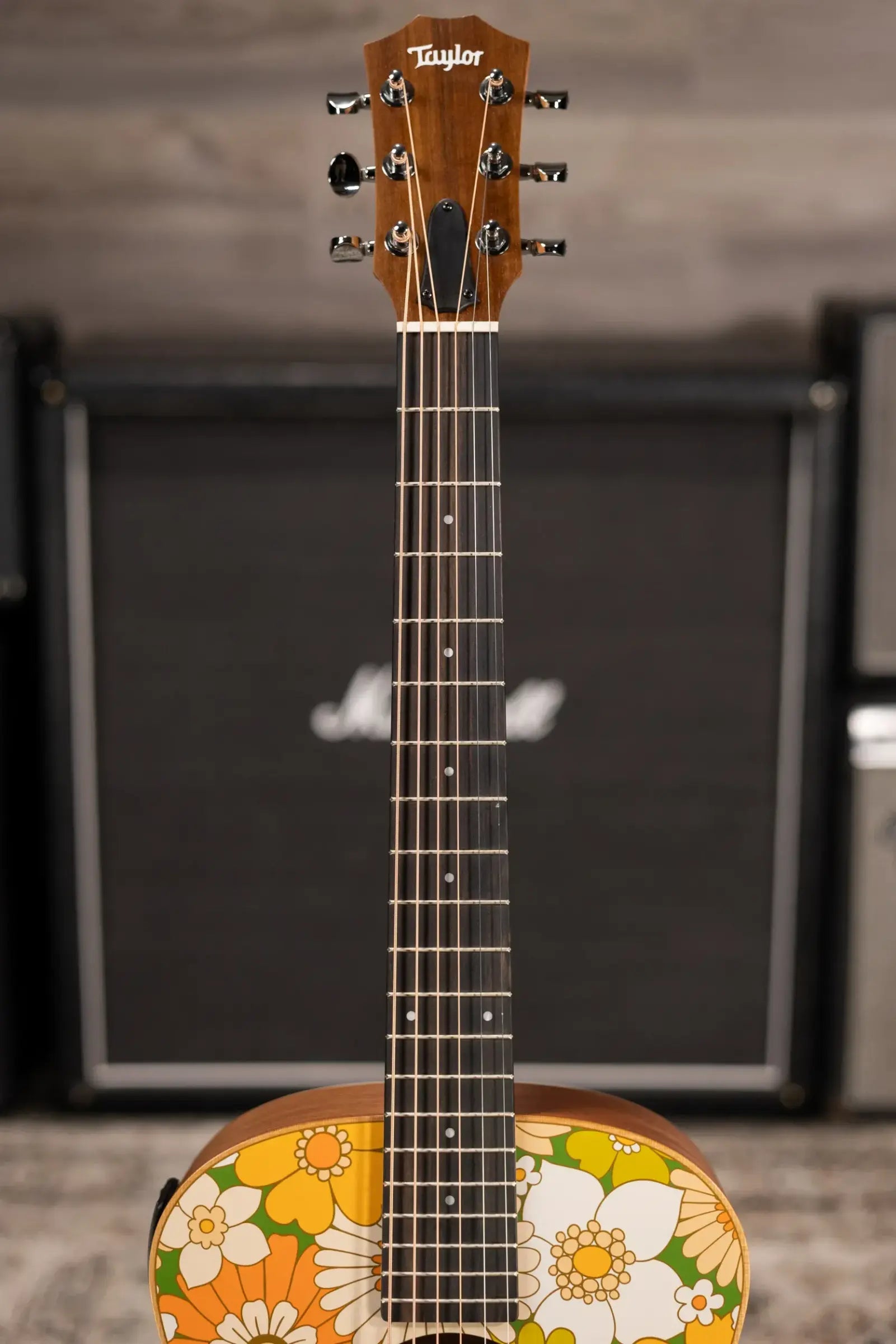 Taylor GS Mini-e Special Edition Acoustic/Electric Guitar - Floral Green with GS Mini Hard Bag