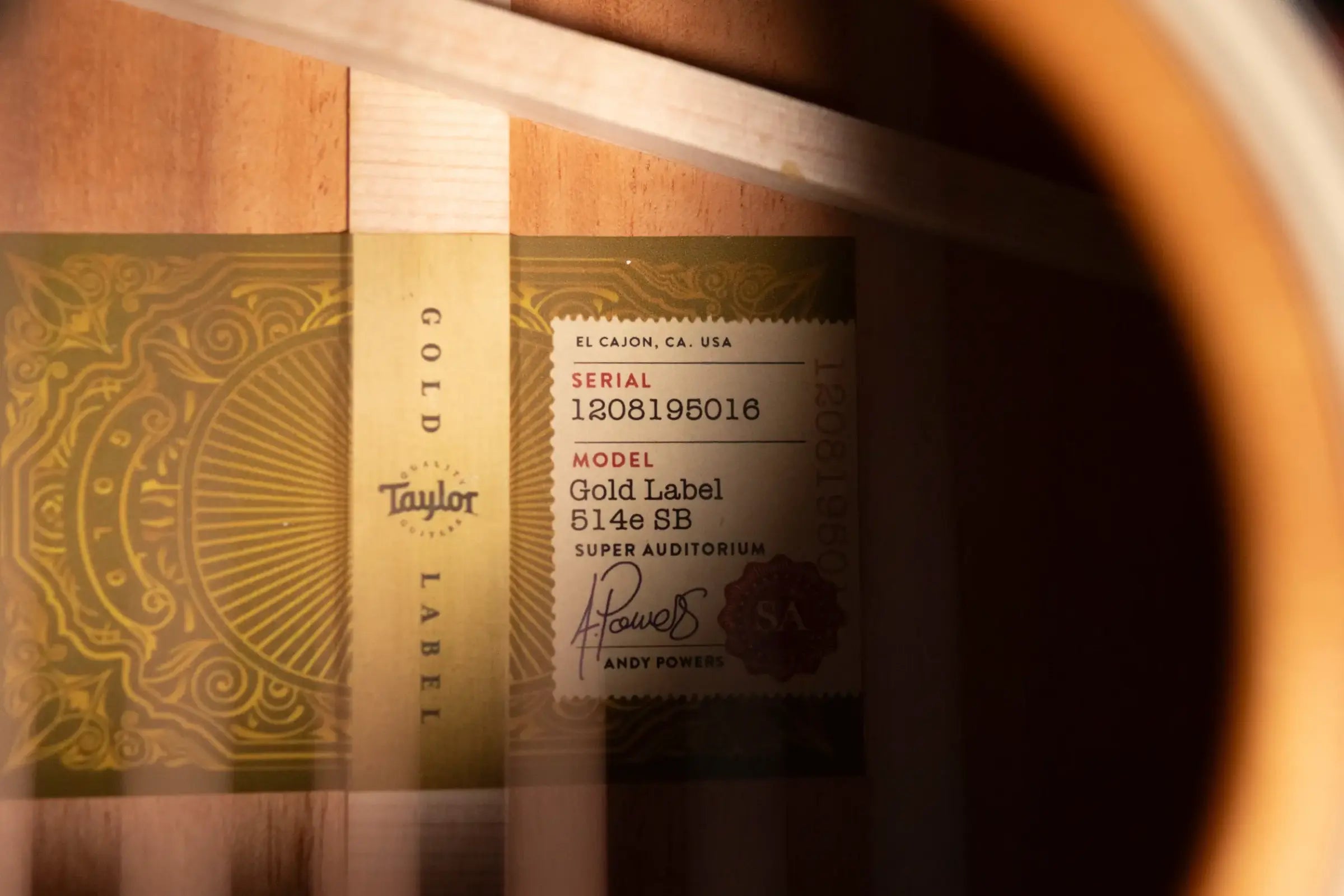 Taylor Gold Label 514e SB Super Auditorium Acoustic/Electric Guitar - Sunburst with Firestripe Pickguard and Hardshell Case