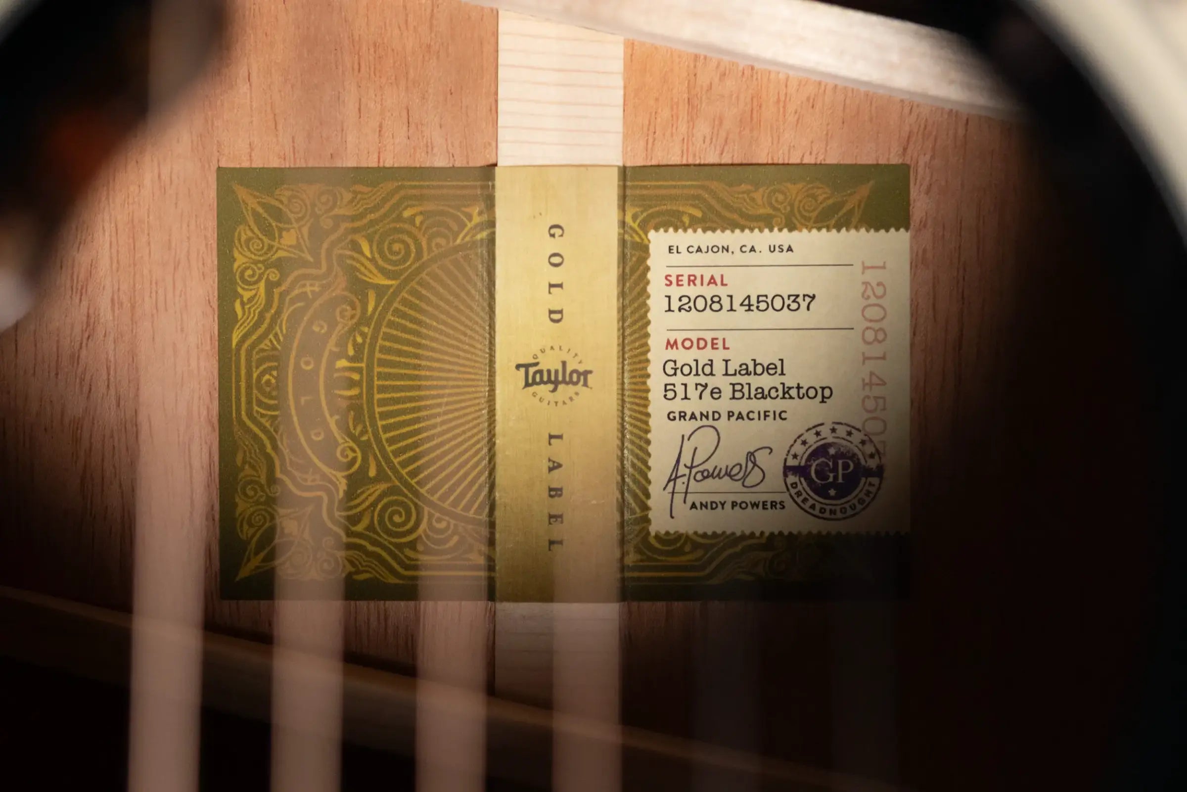 Taylor Gold Label 517e Grand Pacific Acoustic/Electric Guitar - Blacktop with Hardshell Case - Factory Demo