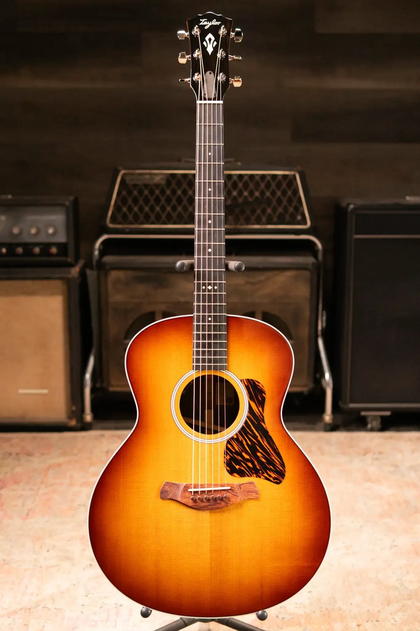 Taylor Gold Label 714e SB Super Auditorium Acoustic/Electric Guitar - Sunburst with Firestripe Pickguard and Hardshell Case