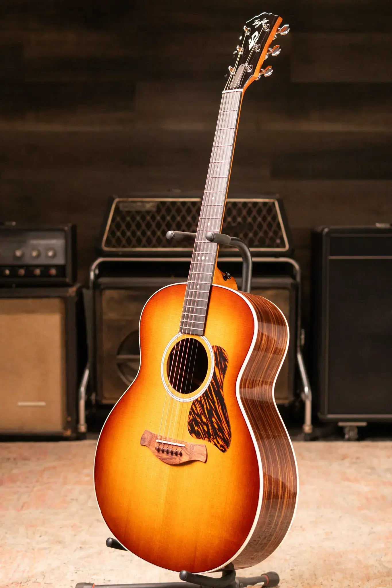 Taylor Gold Label 714e SB Super Auditorium Acoustic/Electric Guitar - Sunburst with Firestripe Pickguard and Hardshell Case