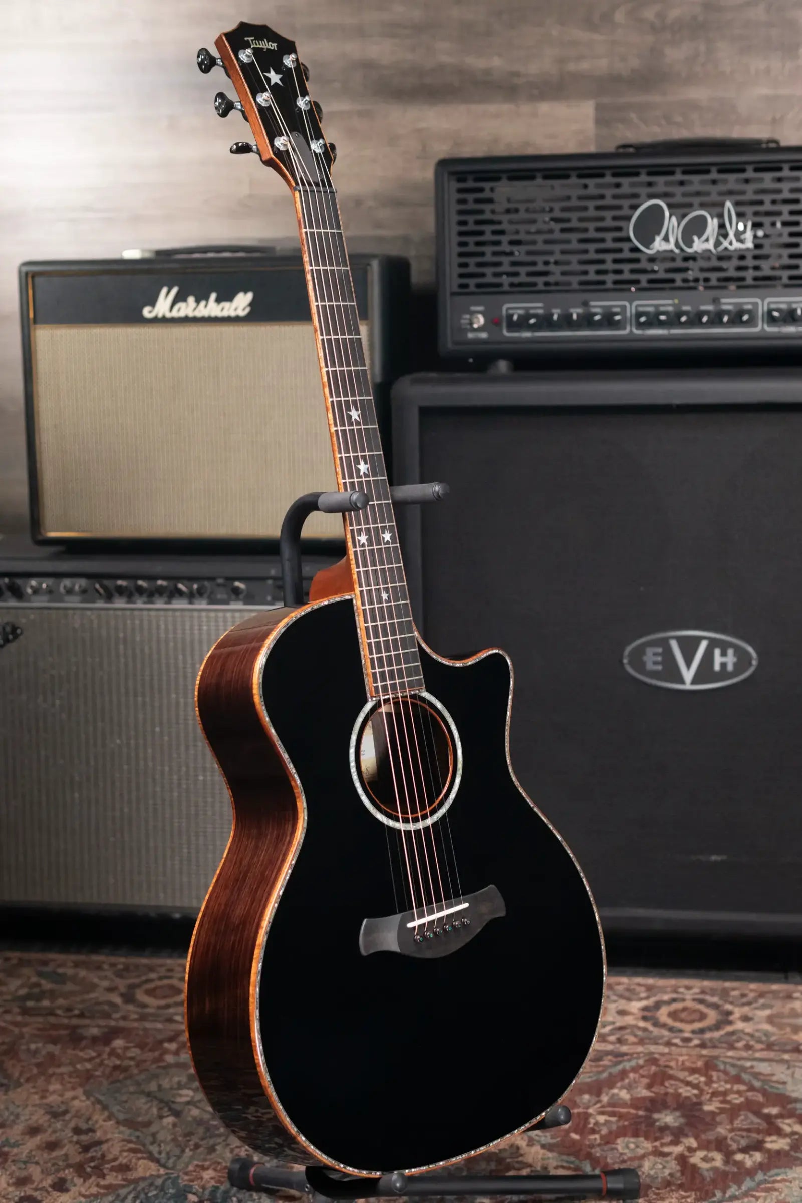 Taylor Guitars 4 Vets 814ce Special Edition Grand Auditorium Acoustic/Electric Guitar - Blacktop with Hardshell Case