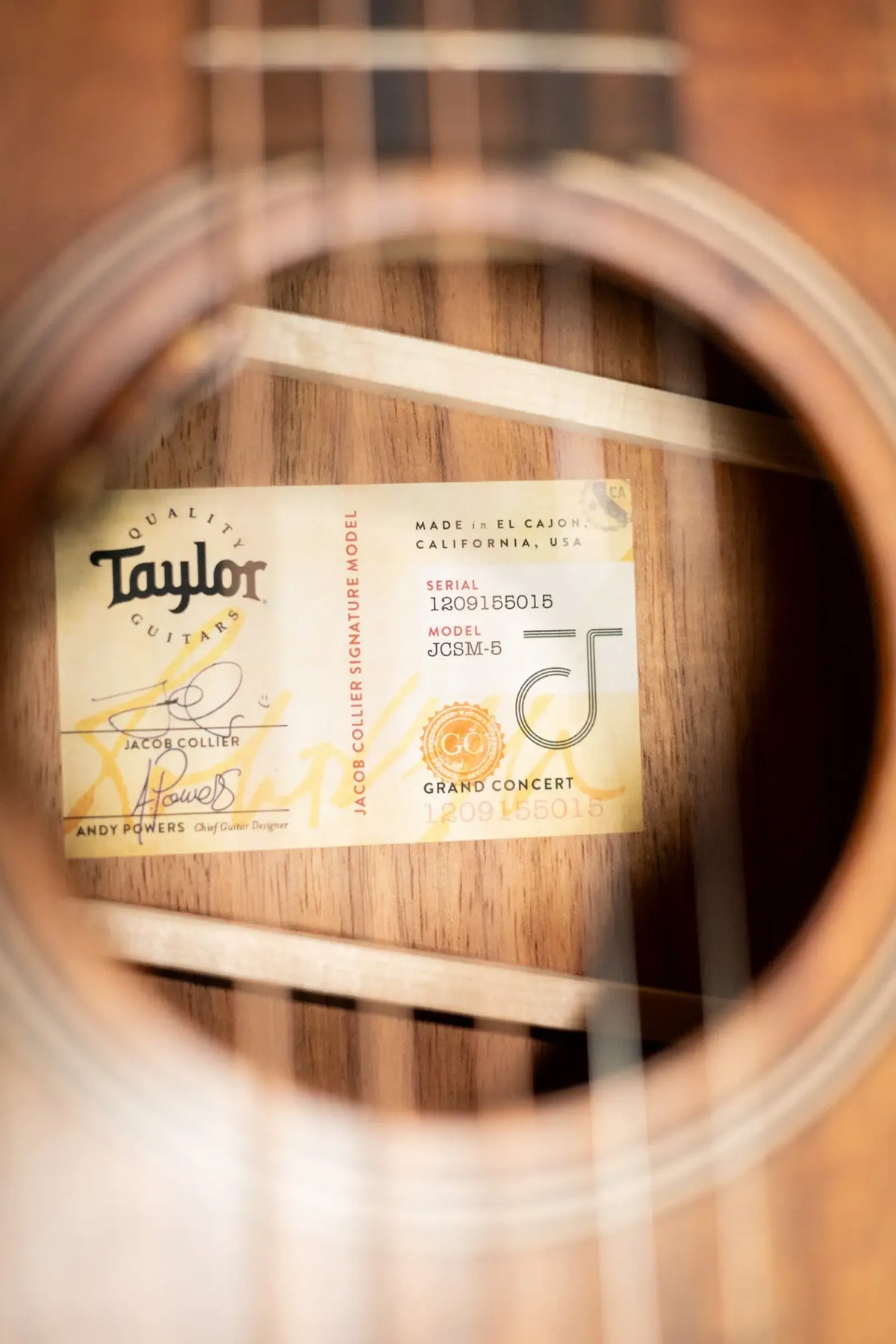 Taylor JCSM-5 Jacob Collier Signature 5-String Acoustic/Electric Guitar with Hardshell Case - Factory Demo