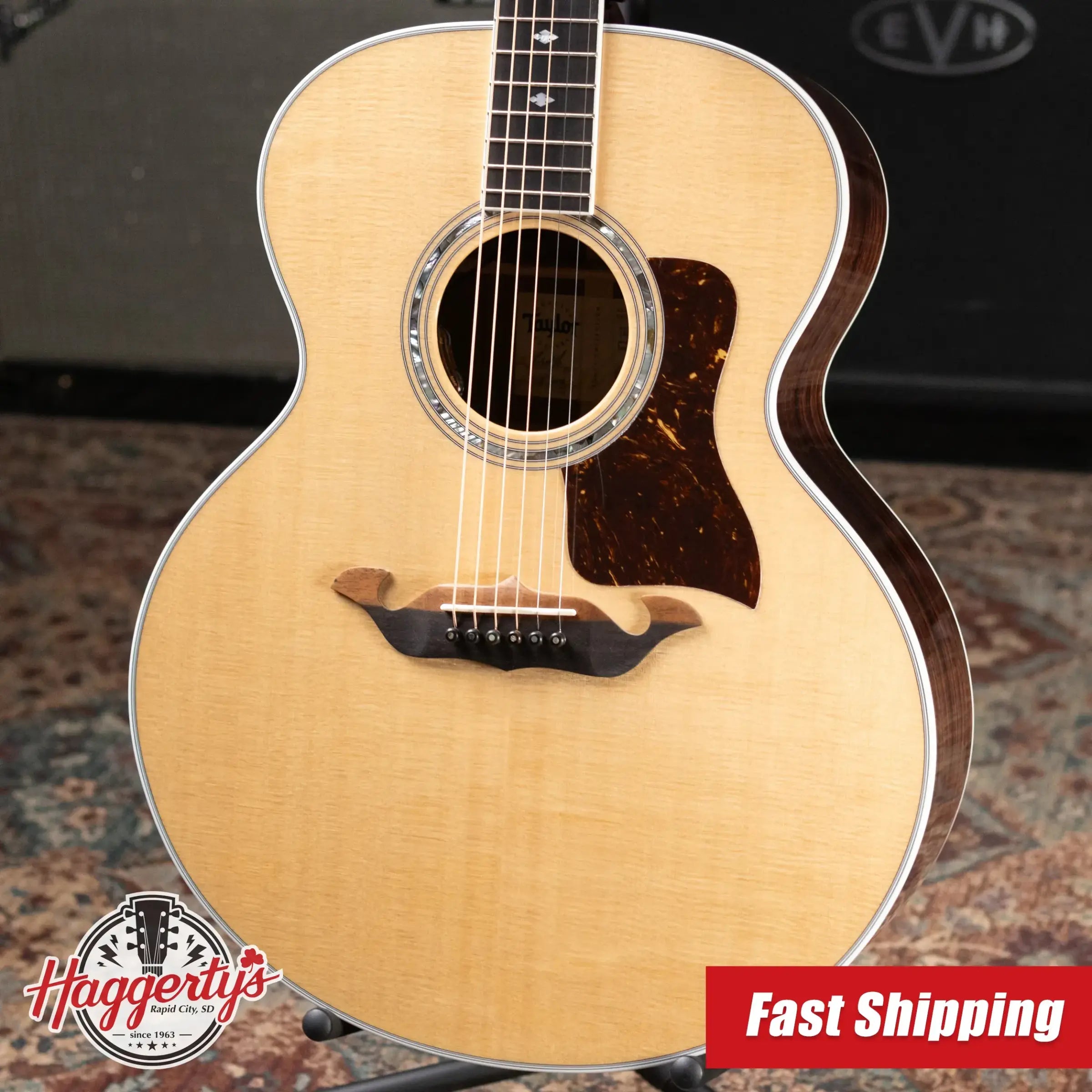 Taylor Legacy 815e Deep Body Jumbo Acoustic/Electric Guitar - Natural with Hardshell Case
