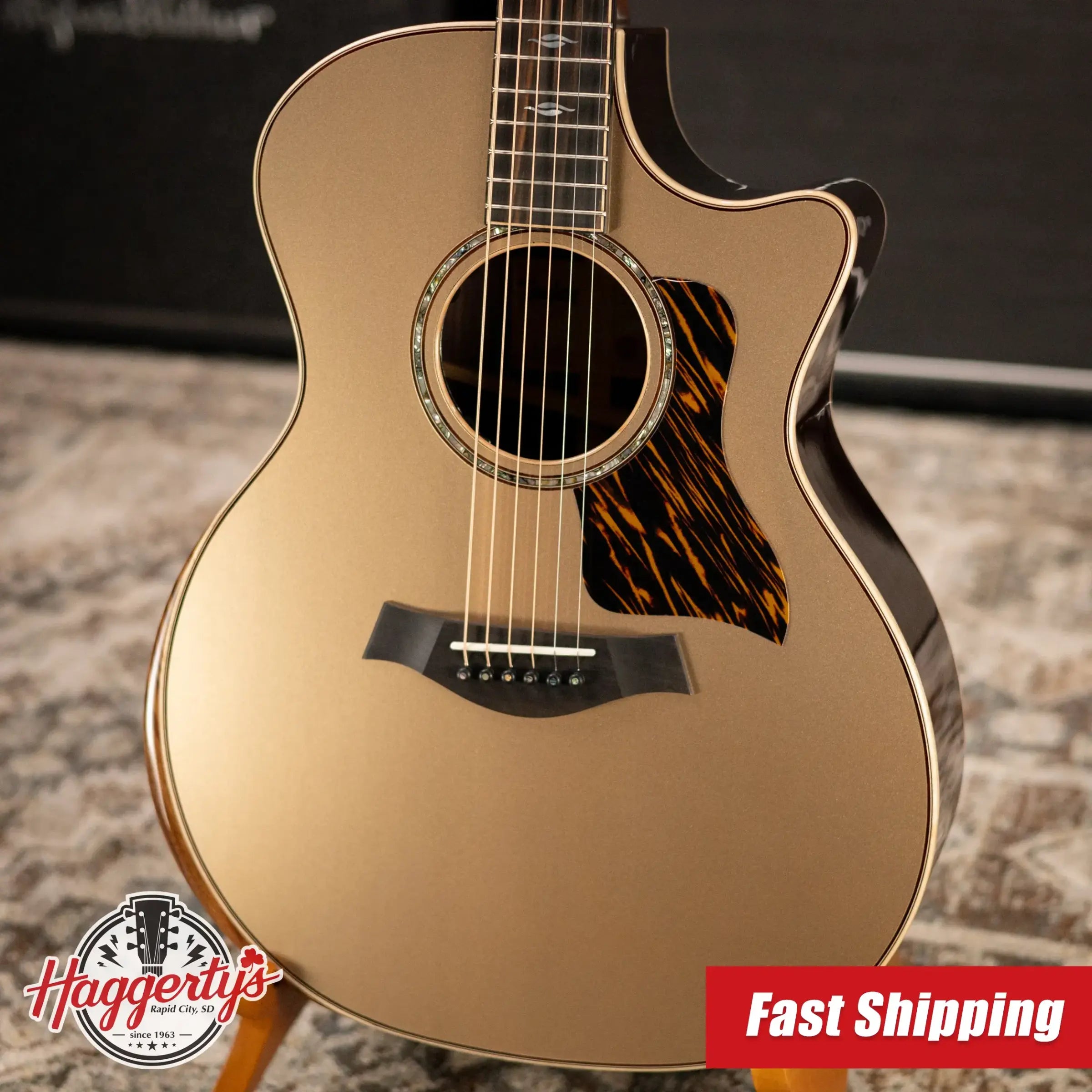Taylor Next Generation 814ce LTD Grand Auditorium Acoustic/Electric Guitar - Casablanca Beige Metallic Top with Hardshell Case