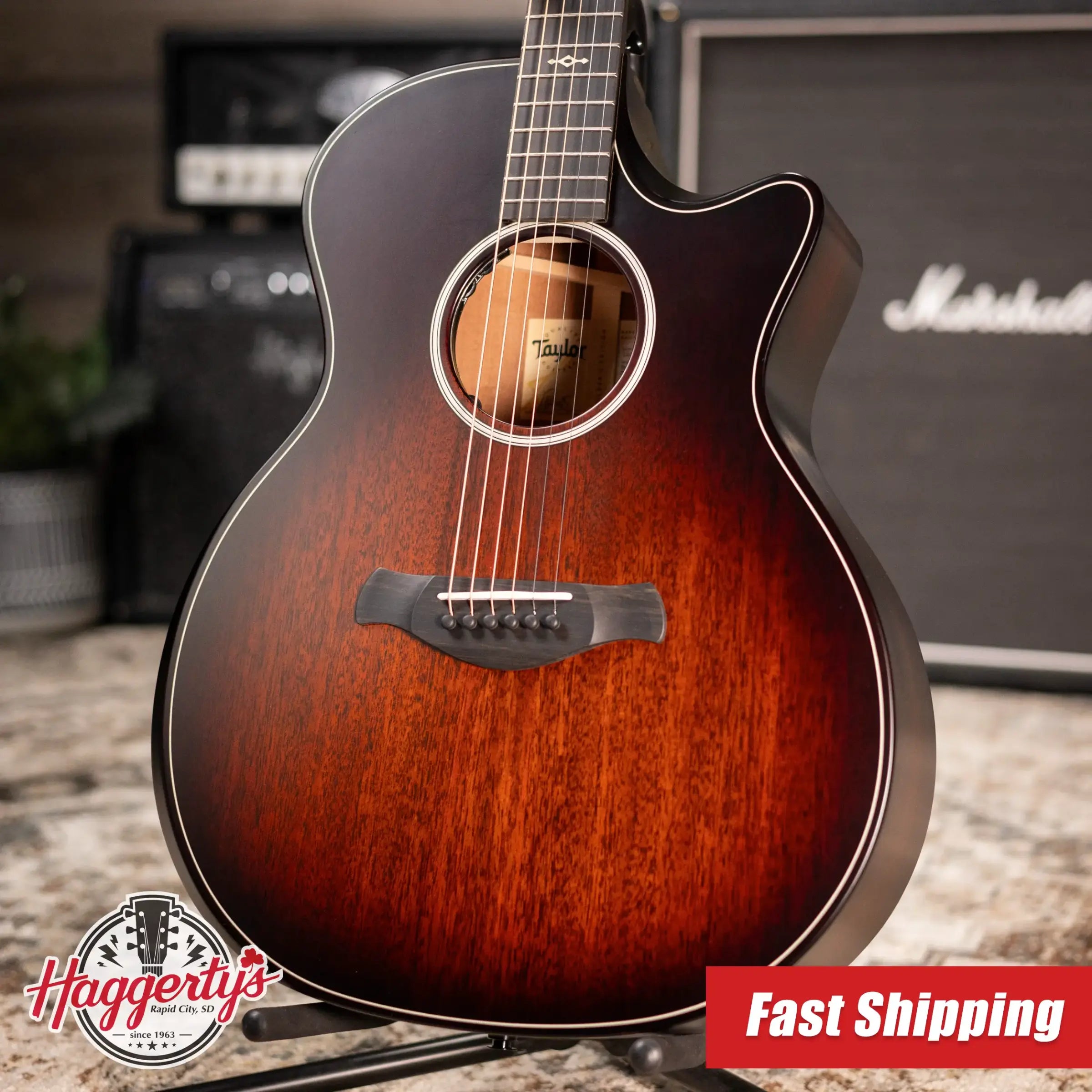 Taylor Next Generation Builder's Edition 324ce Grand Auditorium Acoustic/Electric Guitar - Tobacco Kona Burst with Hardshell Case