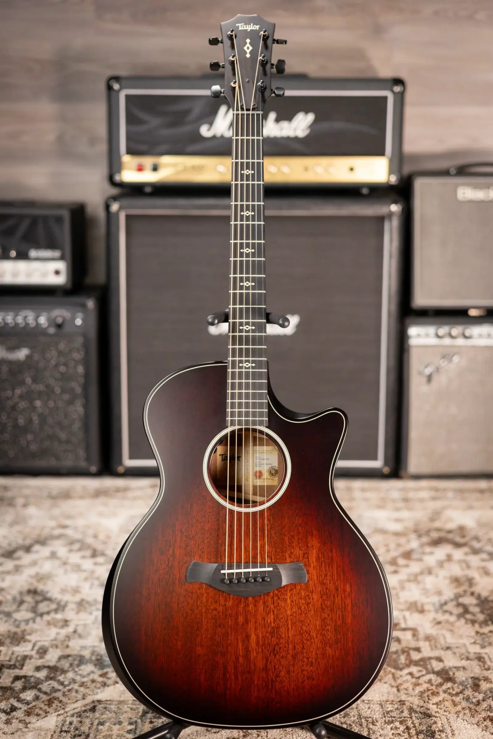 Taylor Next Generation Builder's Edition 324ce Grand Auditorium Acoustic/Electric Guitar - Tobacco Kona Burst with Hardshell Case