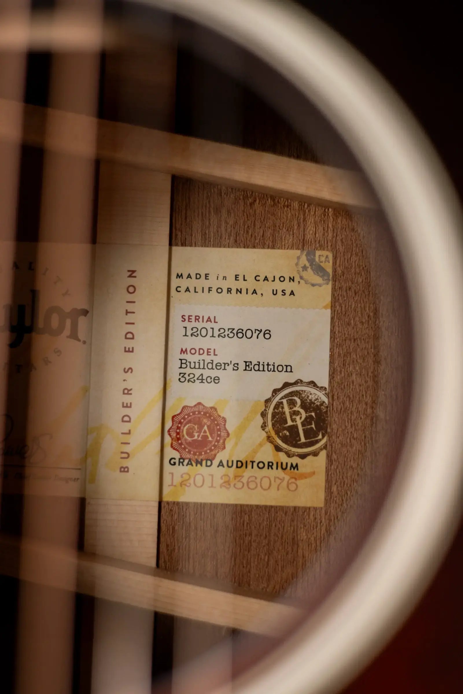 Taylor Next Generation Builder's Edition 324ce Grand Auditorium Acoustic/Electric Guitar - Tobacco Kona Burst with Hardshell Case