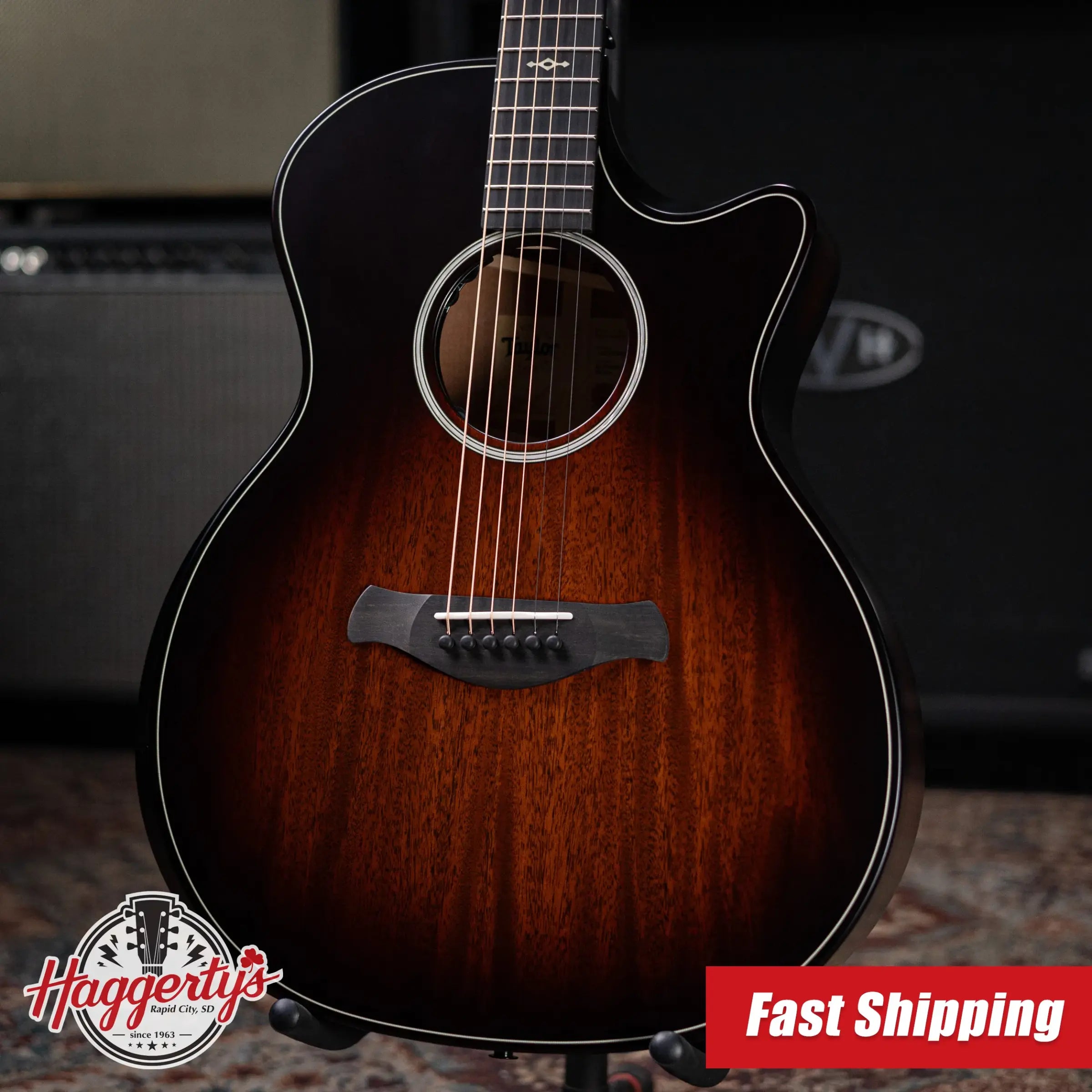 Taylor Next Generation Builder's Edition 324ce Grand Auditorium Acoustic/Electric Guitar - Tobacco Kona Burst with Hardshell Case