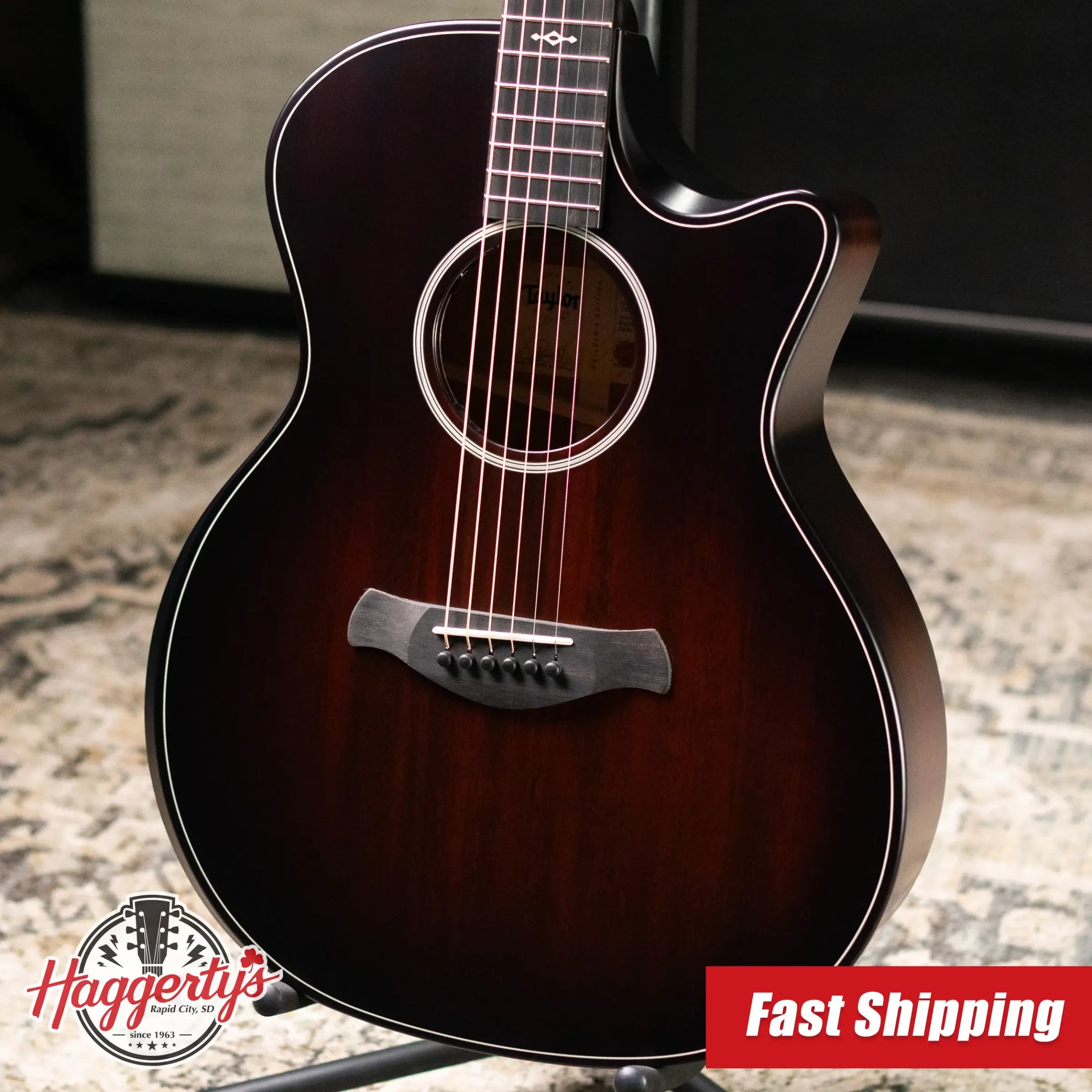 Taylor Next Generation Builder's Edition 324ce Grand Auditorium Acoustic/Electric Guitar - Tobacco Kona Burst with Hardshell Case