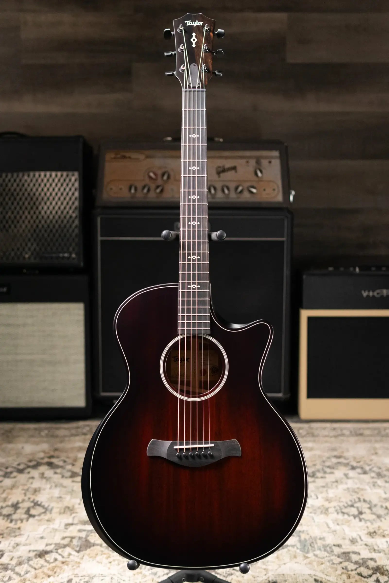 Taylor Next Generation Builder's Edition 324ce Grand Auditorium Acoustic/Electric Guitar - Tobacco Kona Burst with Hardshell Case