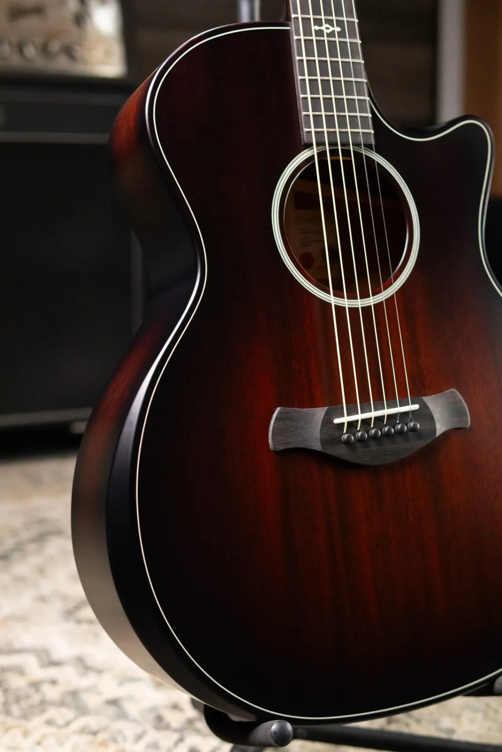 Taylor Next Generation Builder's Edition 324ce Grand Auditorium Acoustic/Electric Guitar - Tobacco Kona Burst with Hardshell Case