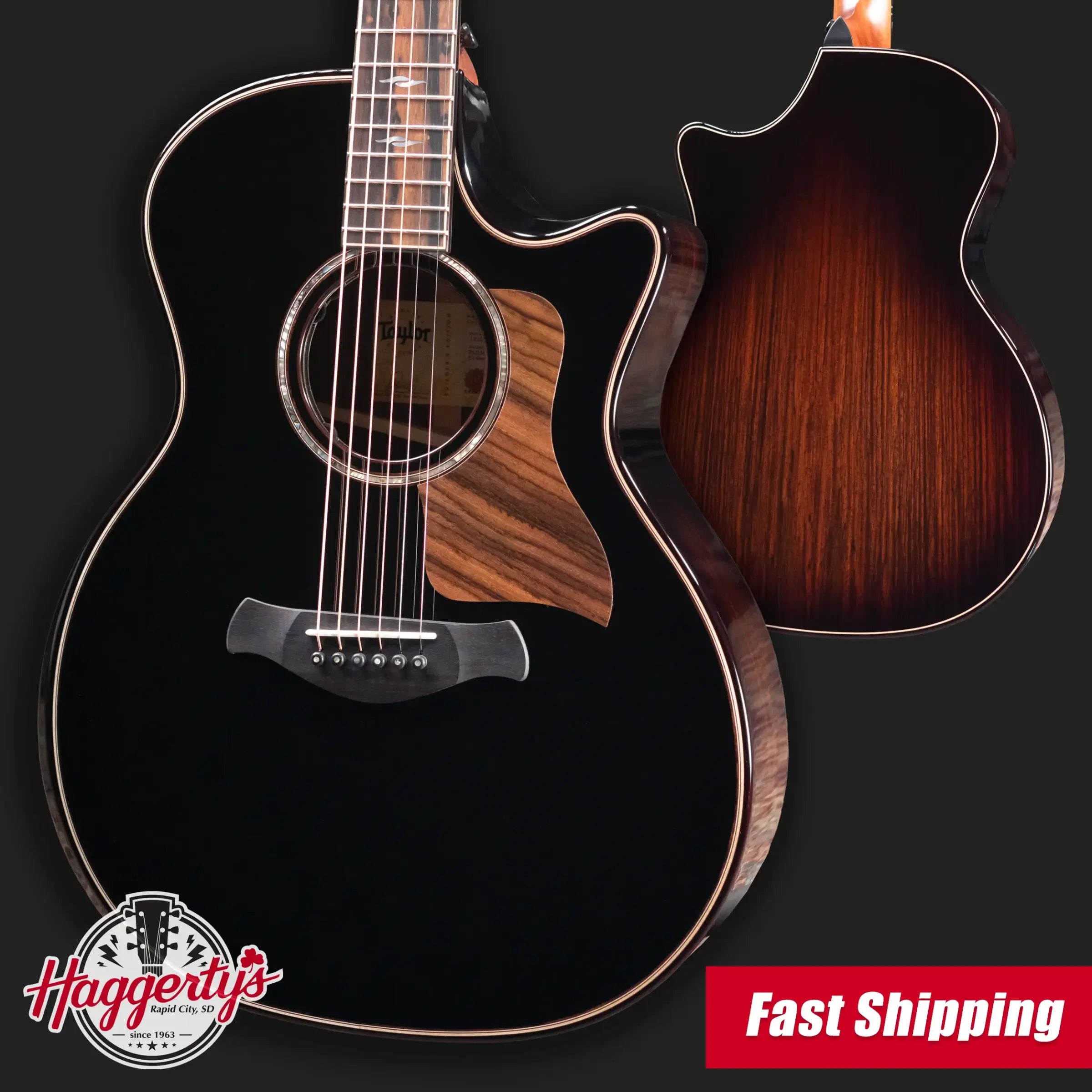Taylor Next Generation Builder's Edition 814ce Grand Auditorium Acoustic/Electric Guitar - Blacktop with Hardshell Case