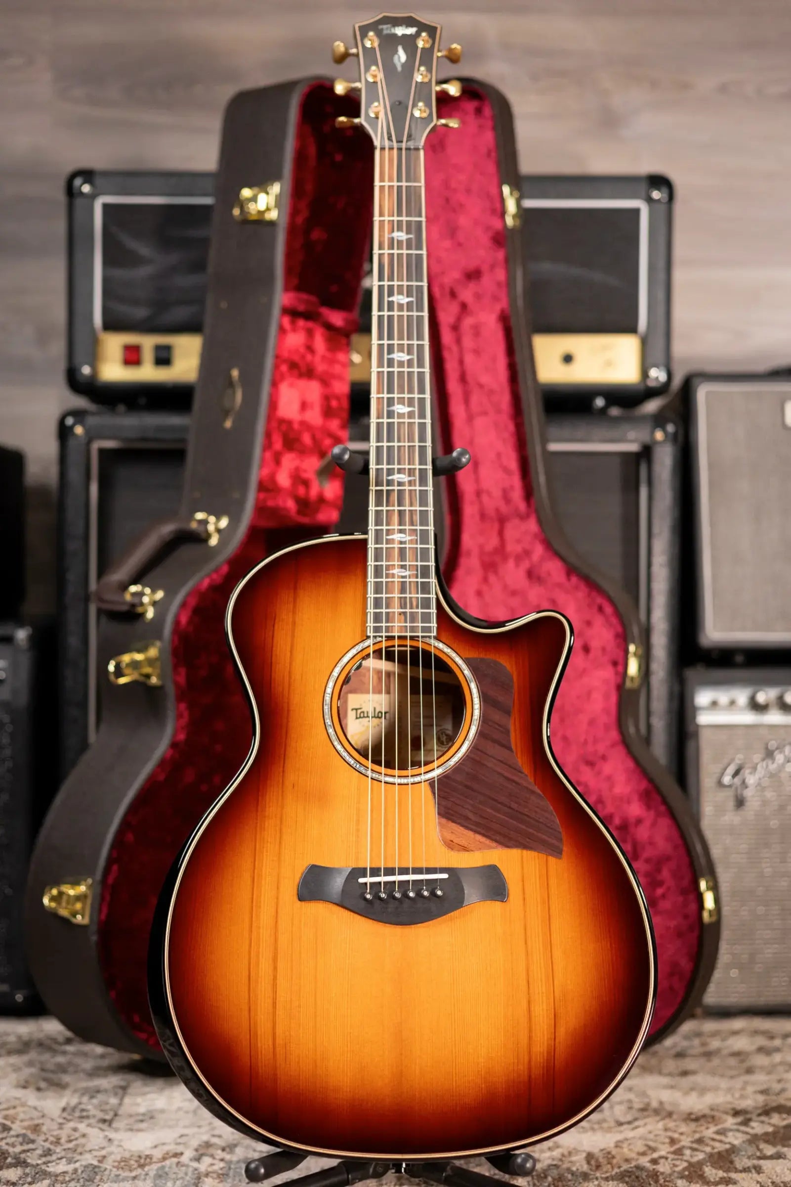 Taylor Next Generation Builder's Edition 814ce Grand Auditorium Acoustic/Electric Guitar - Redwood/Honduran Rosewood with Hardshell Case