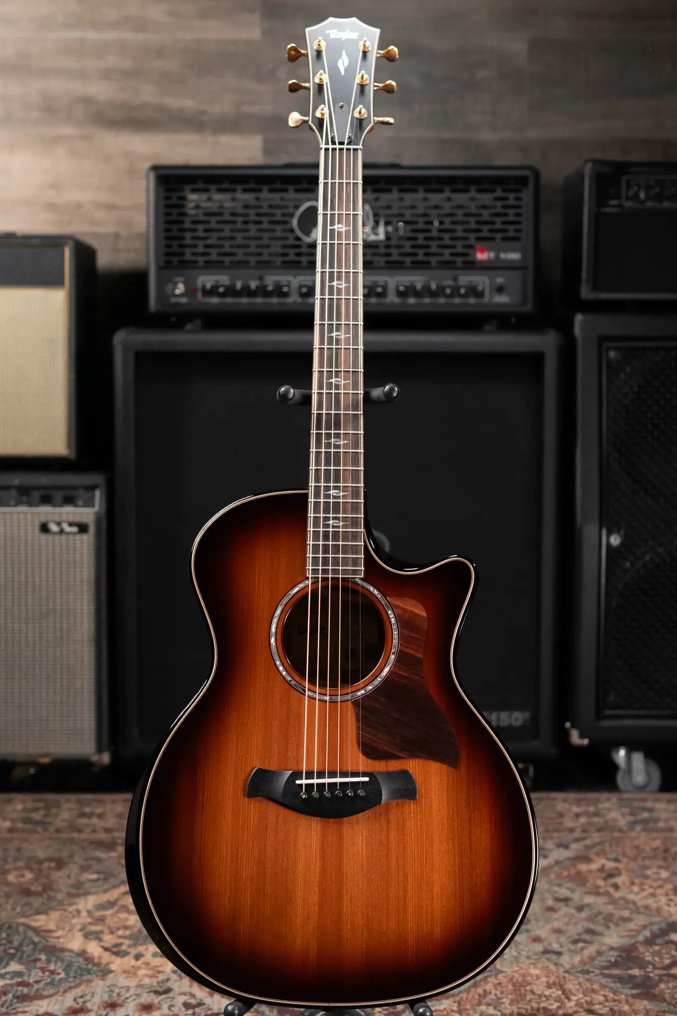 Taylor Next Generation Builder's Edition 814ce Grand Auditorium Honduran Rosewood/Redwood Acoustic/Electric Guitar - Shaded Edgeburst with Hardshell Case