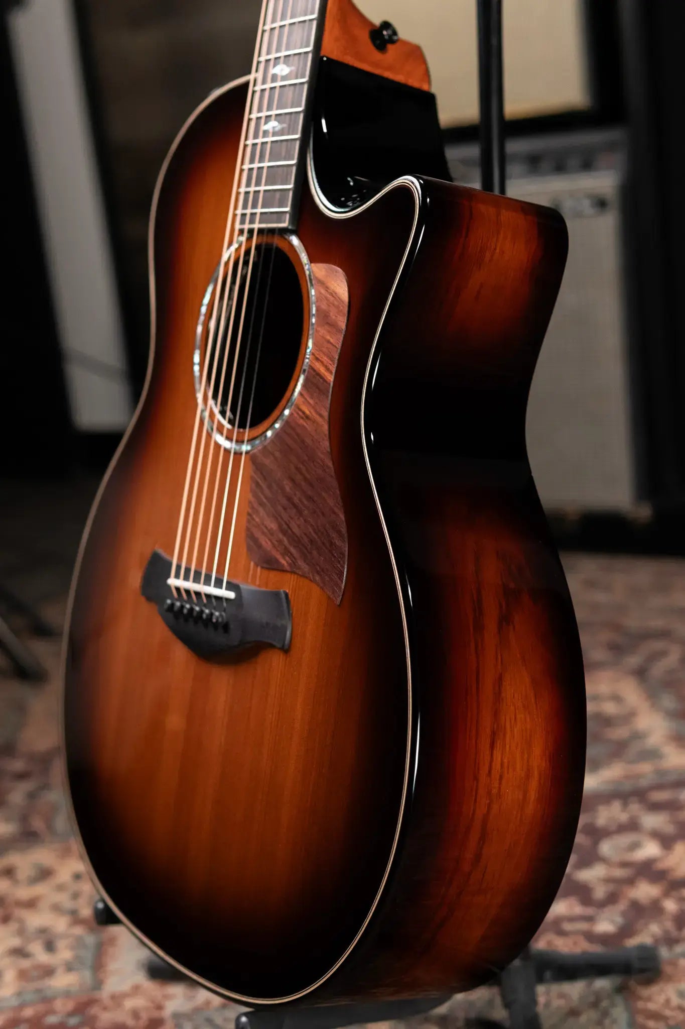 Taylor Next Generation Builder's Edition 814ce Grand Auditorium Honduran Rosewood/Redwood Acoustic/Electric Guitar - Shaded Edgeburst with Hardshell Case