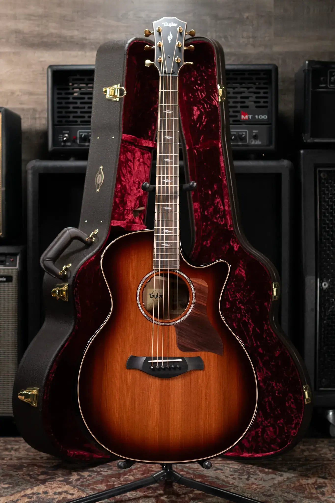 Taylor Next Generation Builder's Edition 814ce Grand Auditorium Honduran Rosewood/Redwood Acoustic/Electric Guitar - Shaded Edgeburst with Hardshell Case