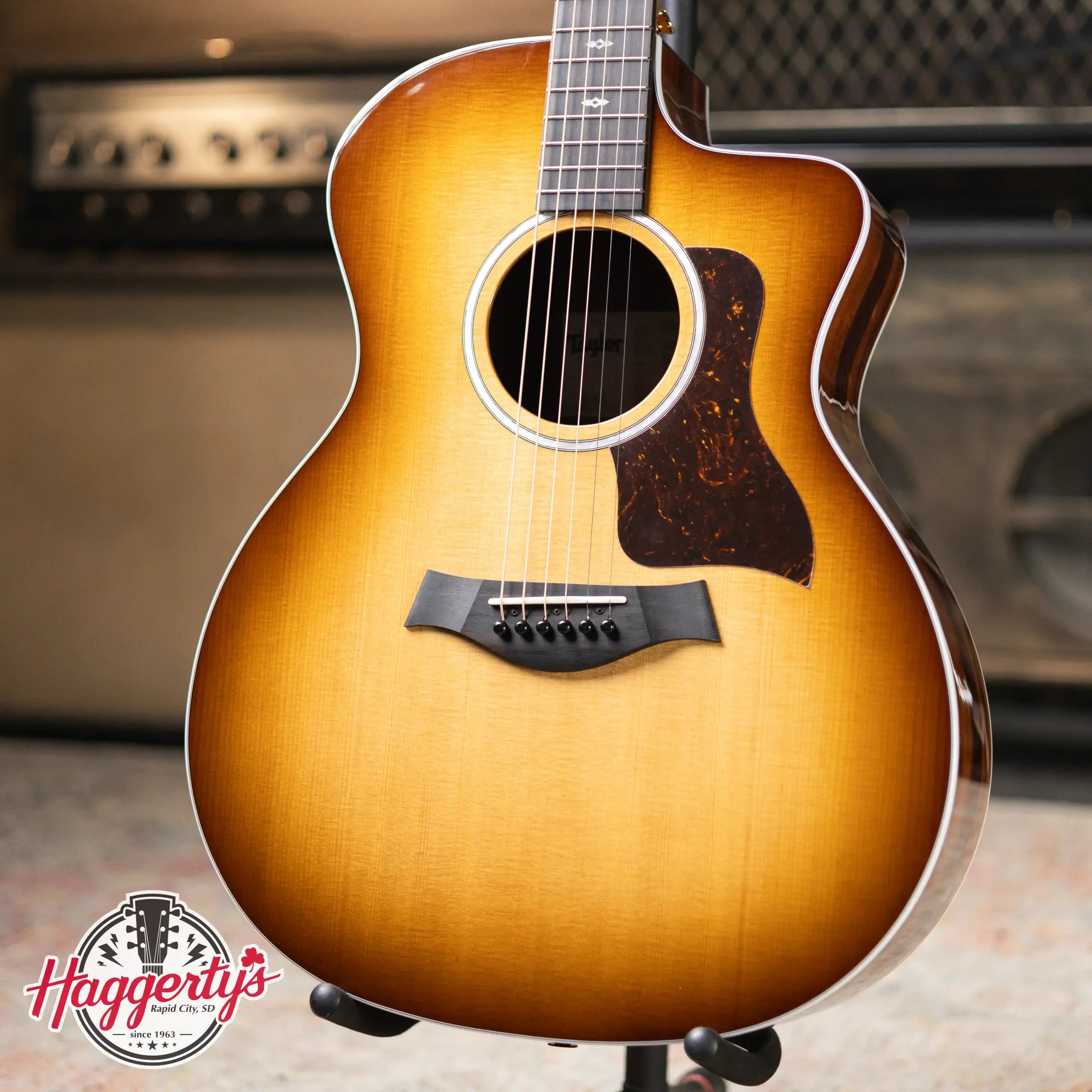 Taylor Sunset Blvd 214ce DLX Grand Auditorium Acoustic/Electric Guitar - Shaded Edge Burst with Hardshell Case - Factory Demo