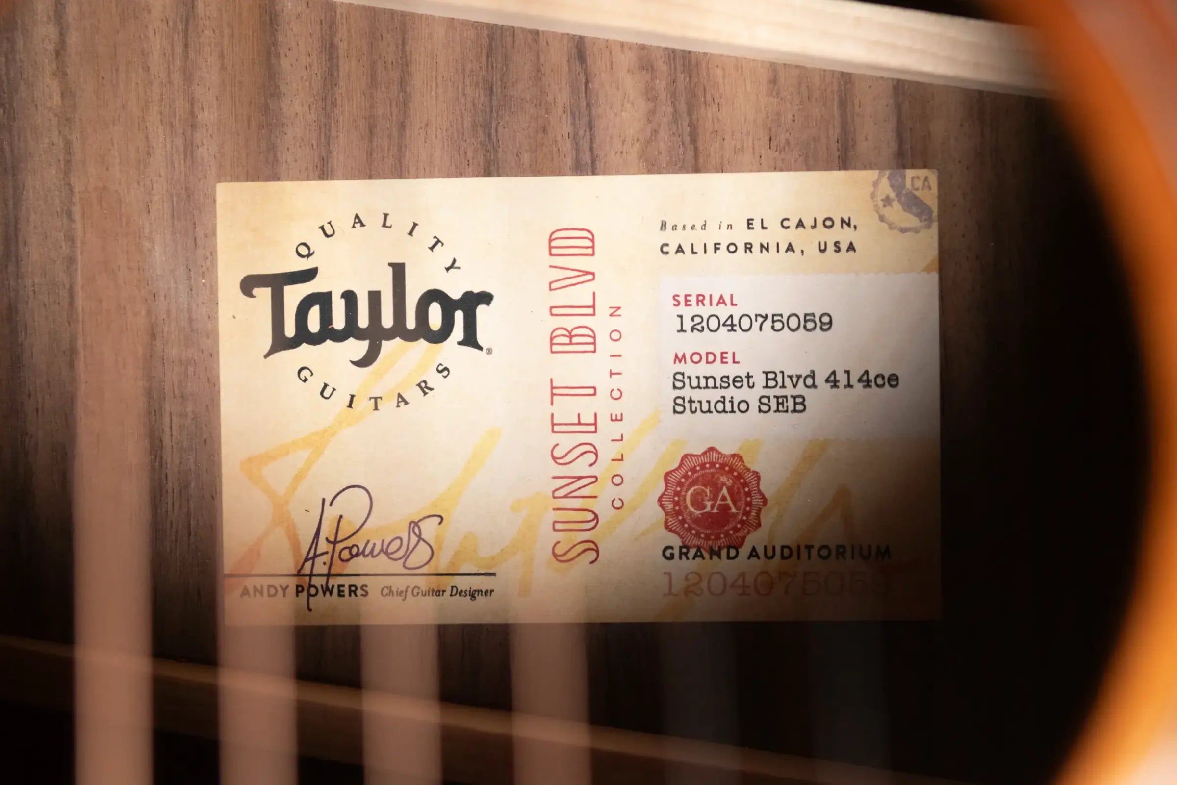 Taylor Sunset Boulevard 414ce Studio Grand Auditorium Acoustic/Electric Guitar - Shaded Edge Burst with Gig Bag - Used