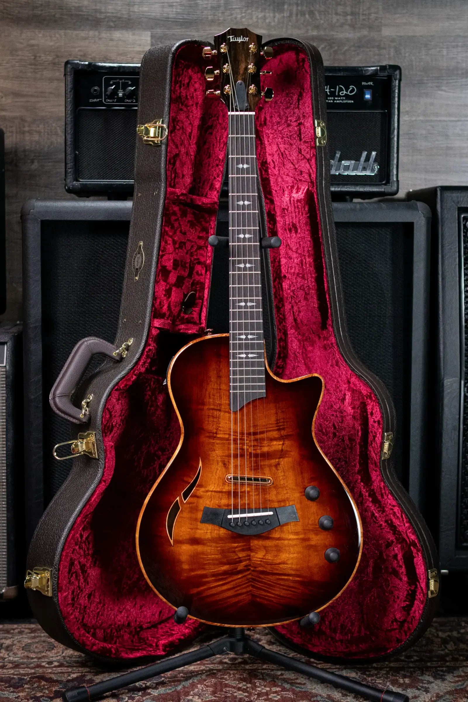 Taylor T5z Custom Koa Armrest Hollowbody Electric Guitar - Shaded Edge Burst with Hardshell Case
