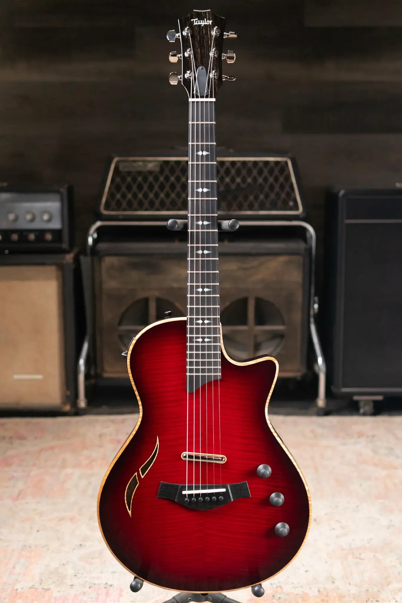 Taylor T5z Pro Electric Guitar - Cayenne Red with Hardshell Case