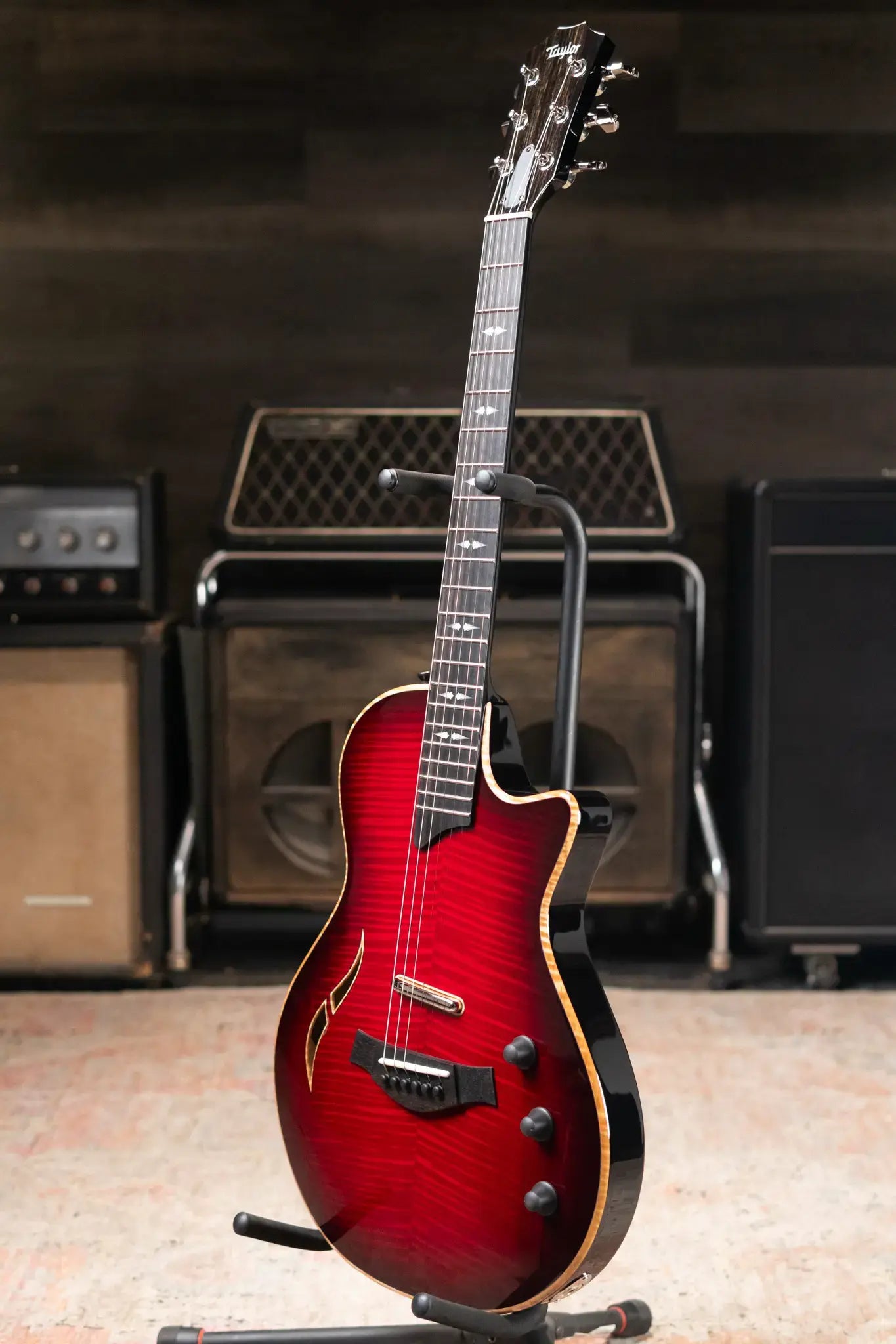 Taylor T5z Pro Electric Guitar - Cayenne Red with Hardshell Case