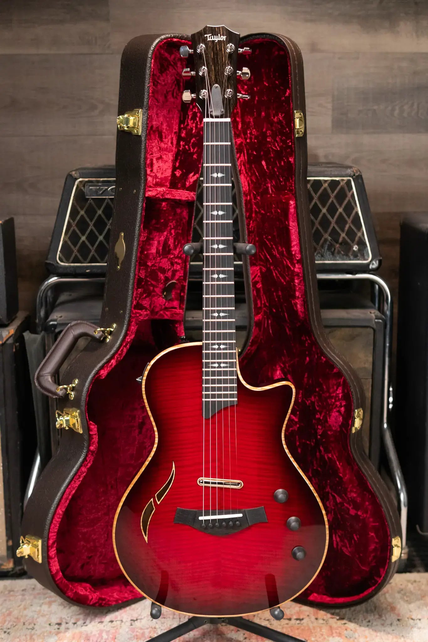 Taylor T5z Pro Electric Guitar - Cayenne Red with Hardshell Case