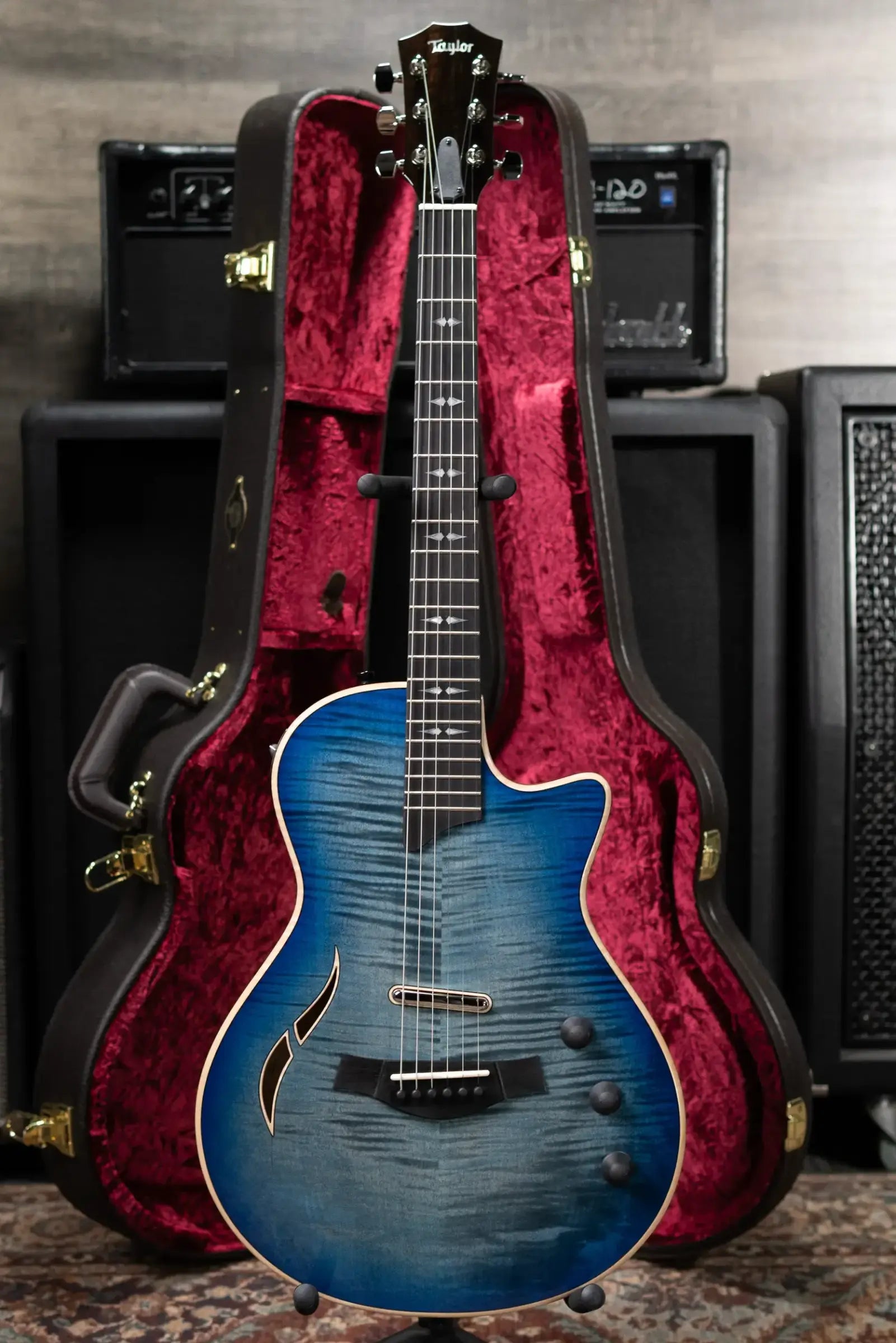 Taylor T5z Pro Hollow Body Electric Guitar - Harbor Blue with Hardshell Case
