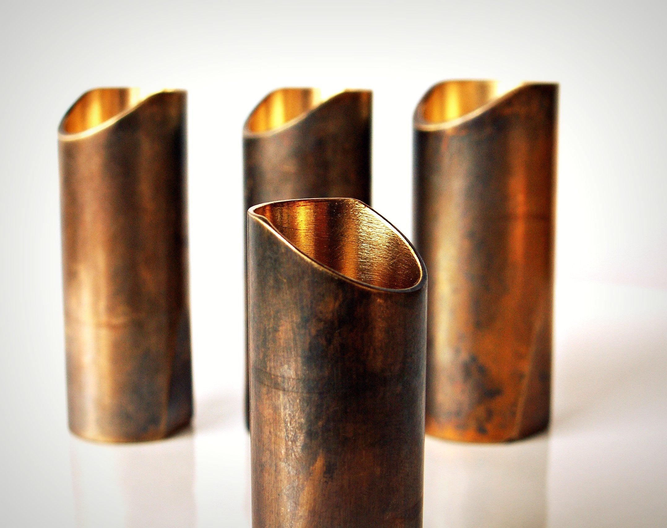 The Rock Slide Small Aged Brass Swamp Guitar Slide