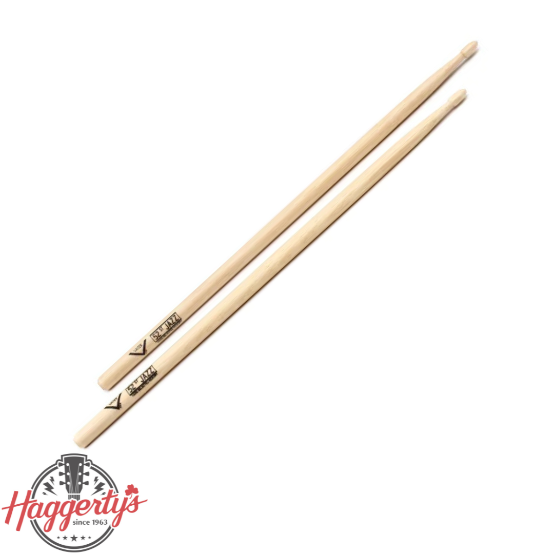 Vater American Hickory Drumsticks - 52nd Street Jazz - Wood Tip